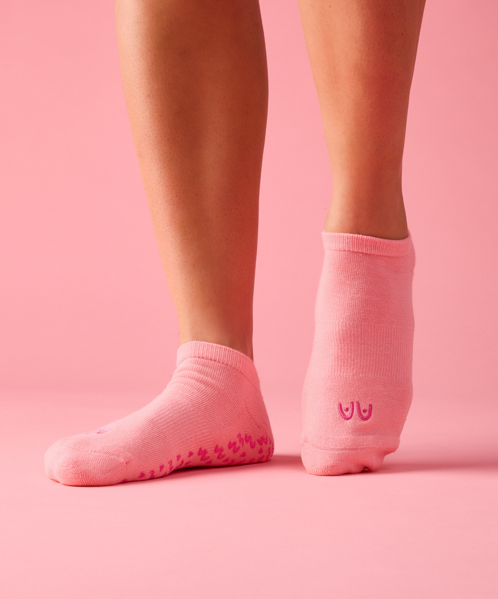 Low Rise Grip Socks - Power in Pairs Pink