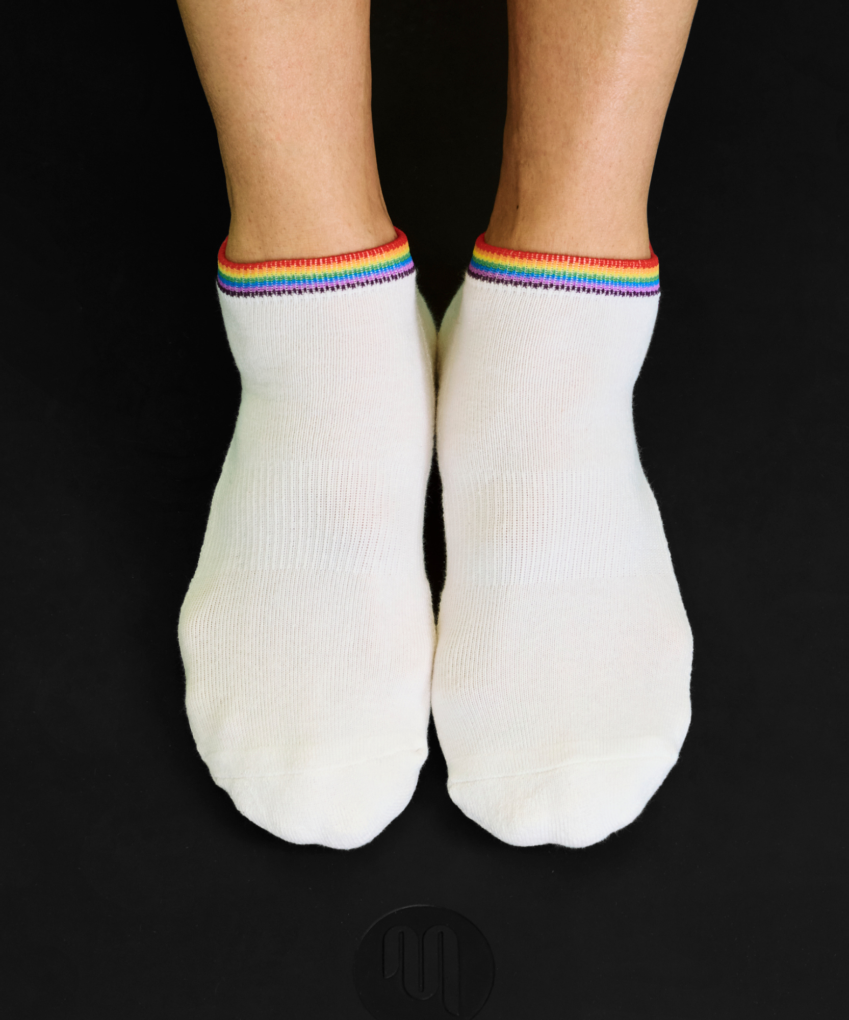 Low Rise Grip Socks - Rainbow Ivory