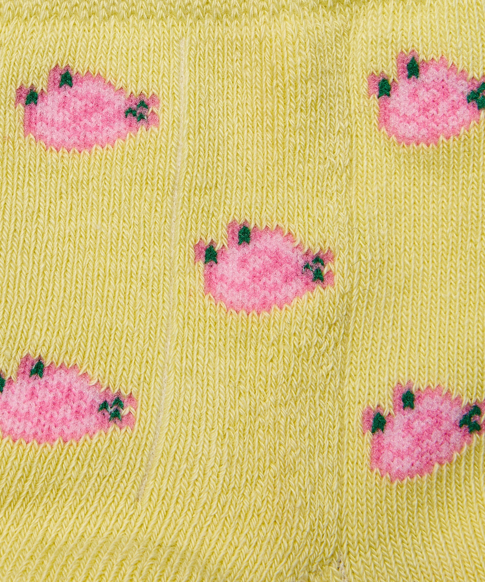 Quarter Crew Non Slip Grip Socks - Wild Rose Maize