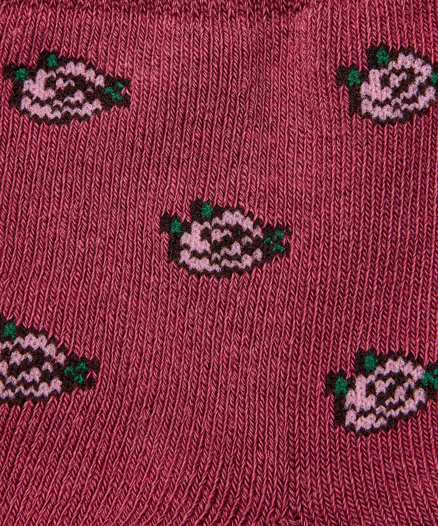 Quarter Crew Non Slip Grip Socks - Wild Rose Berry