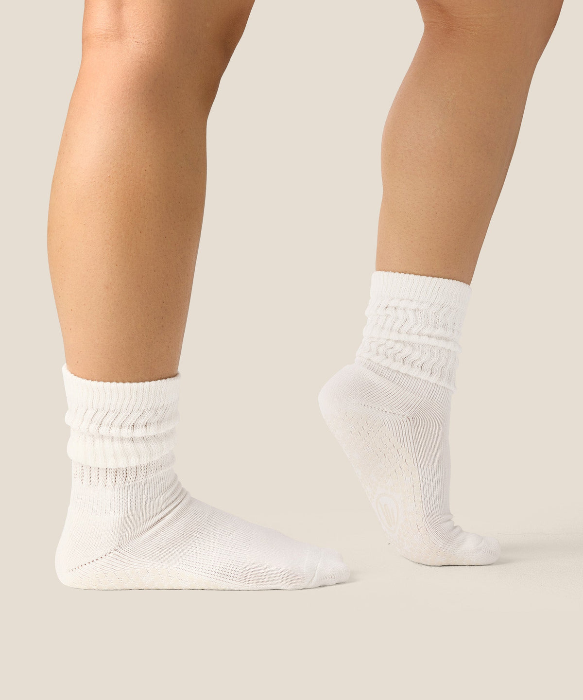 Scrunch Grip Socks - Ivory