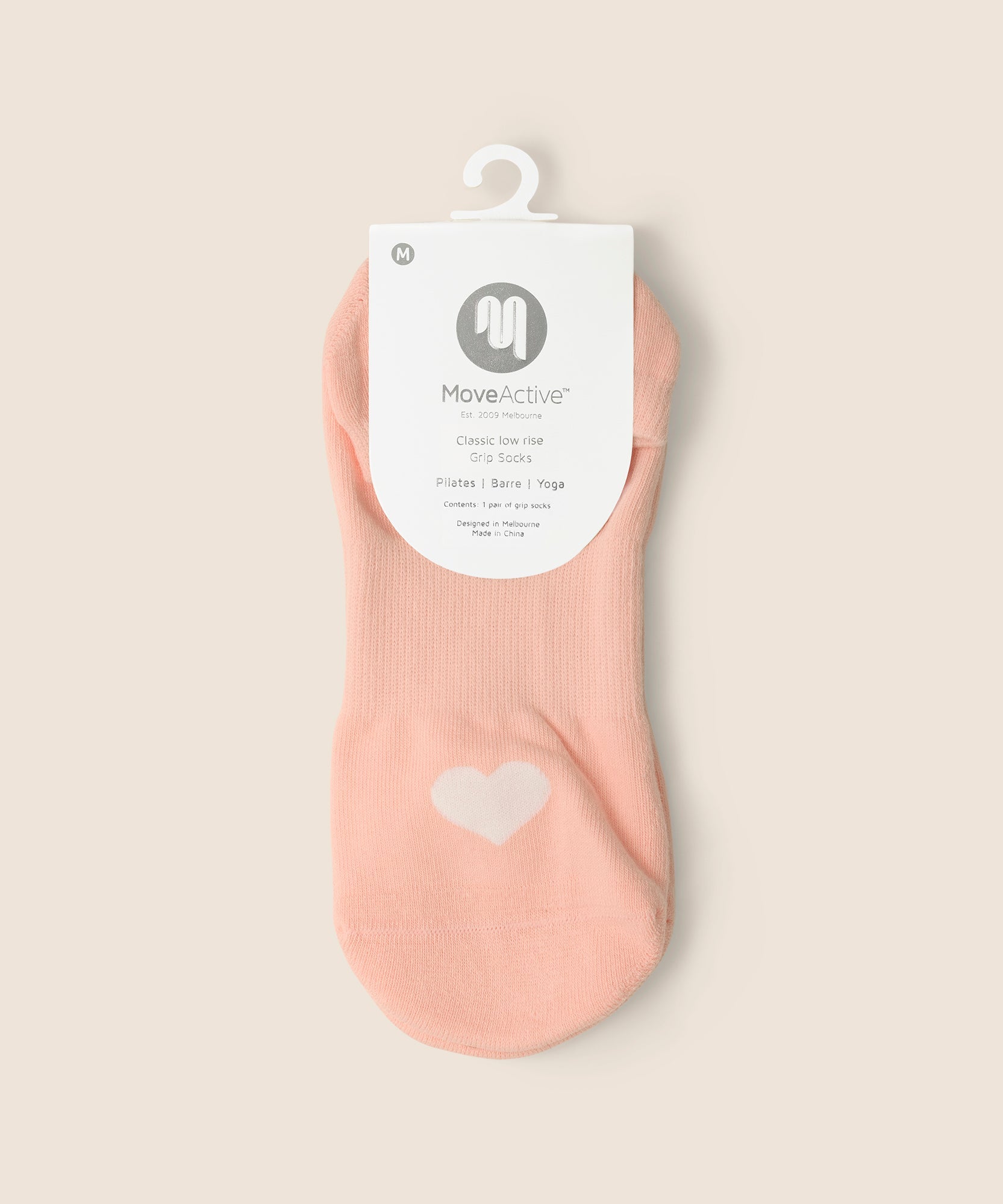 Classic Low Rise Grip Socks - Strawberry Heart