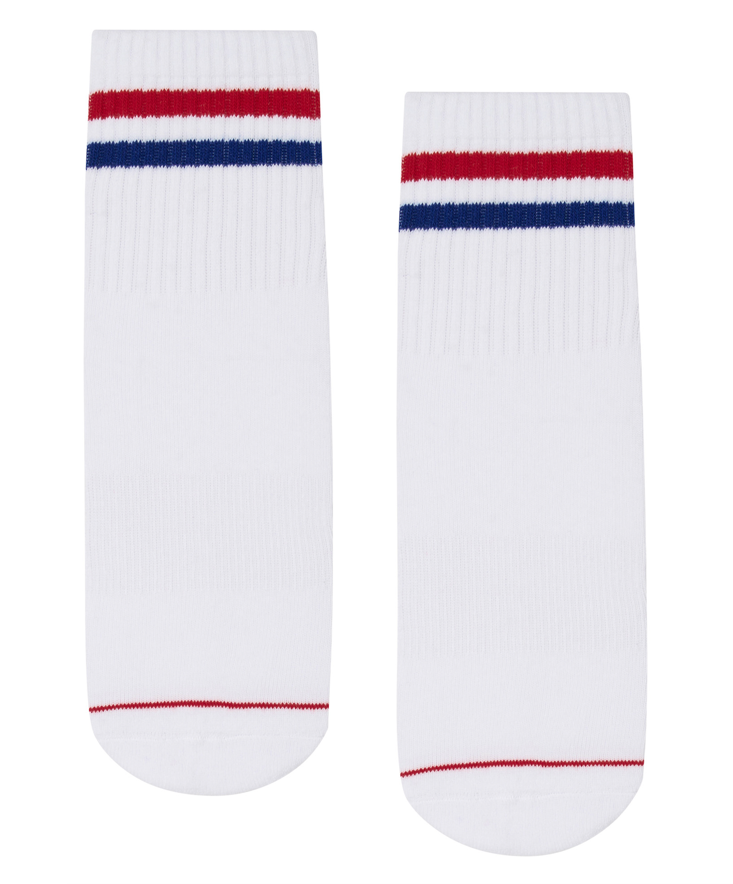 Crew Non Slip Grip Socks - Polo Stripe White.