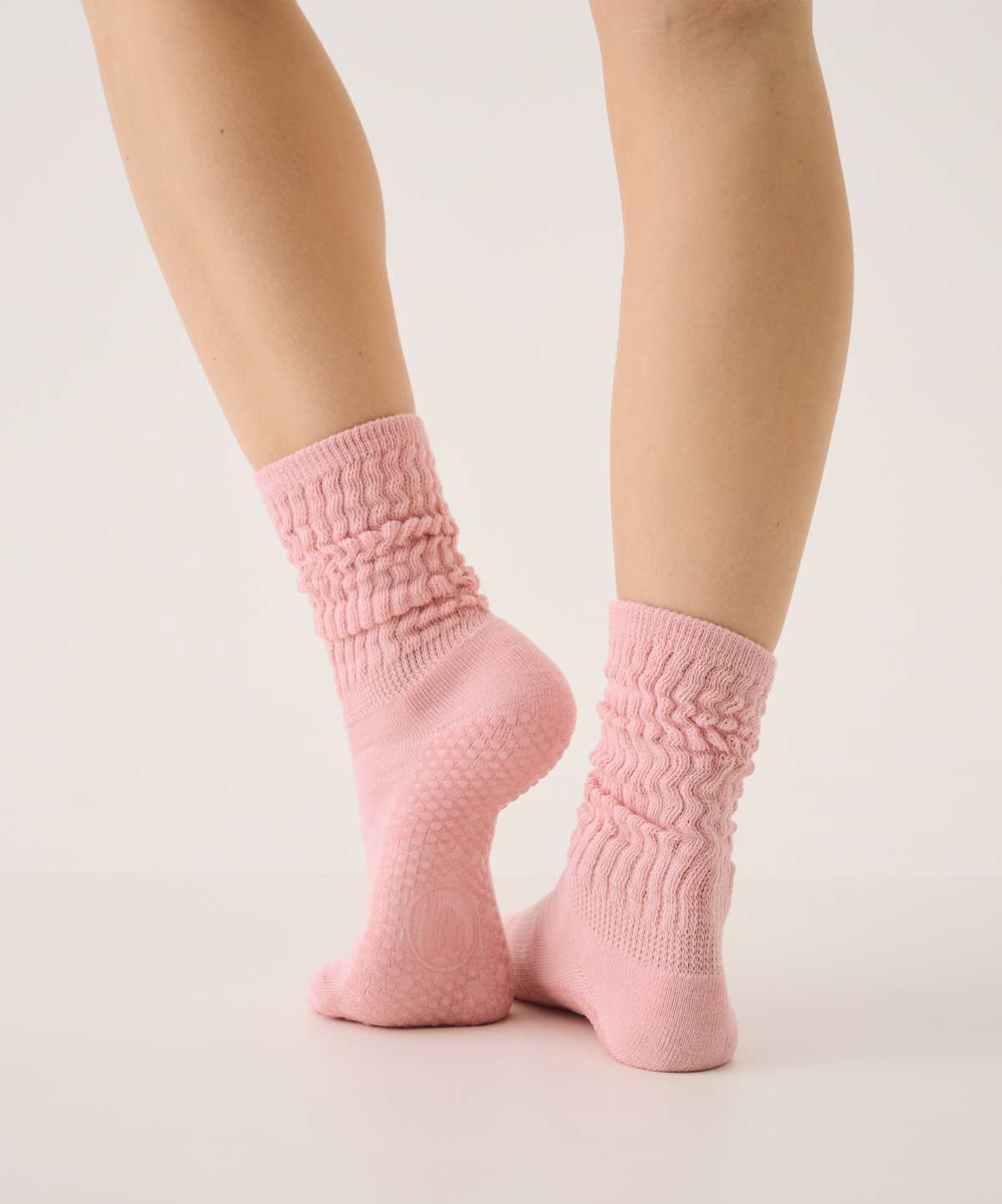 Scrunch Grip Socks - Pink