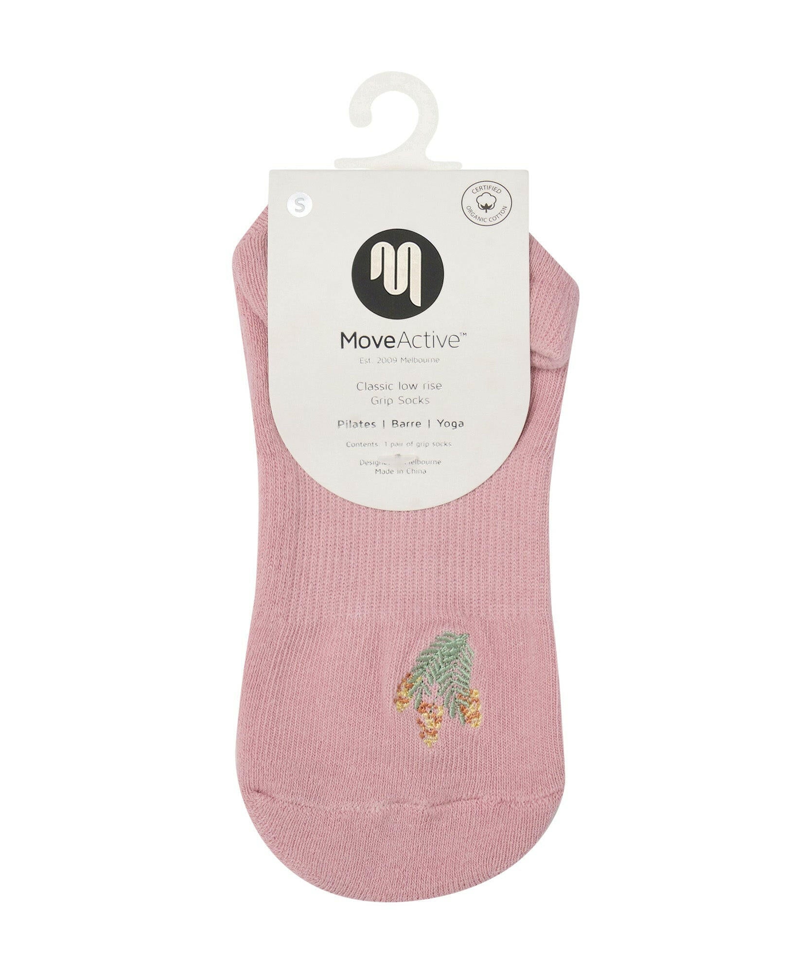 Classic Low Rise Grip Socks - Wattle Blossom.