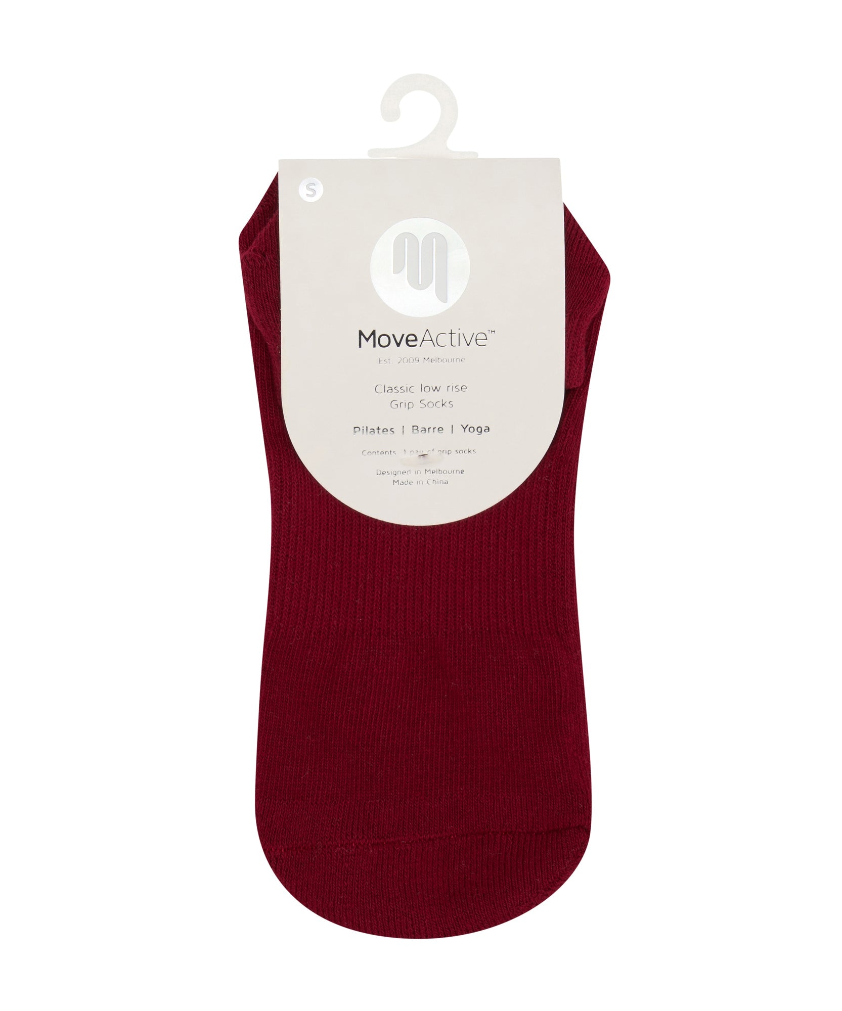 Low Rise Grip Socks - Crimson