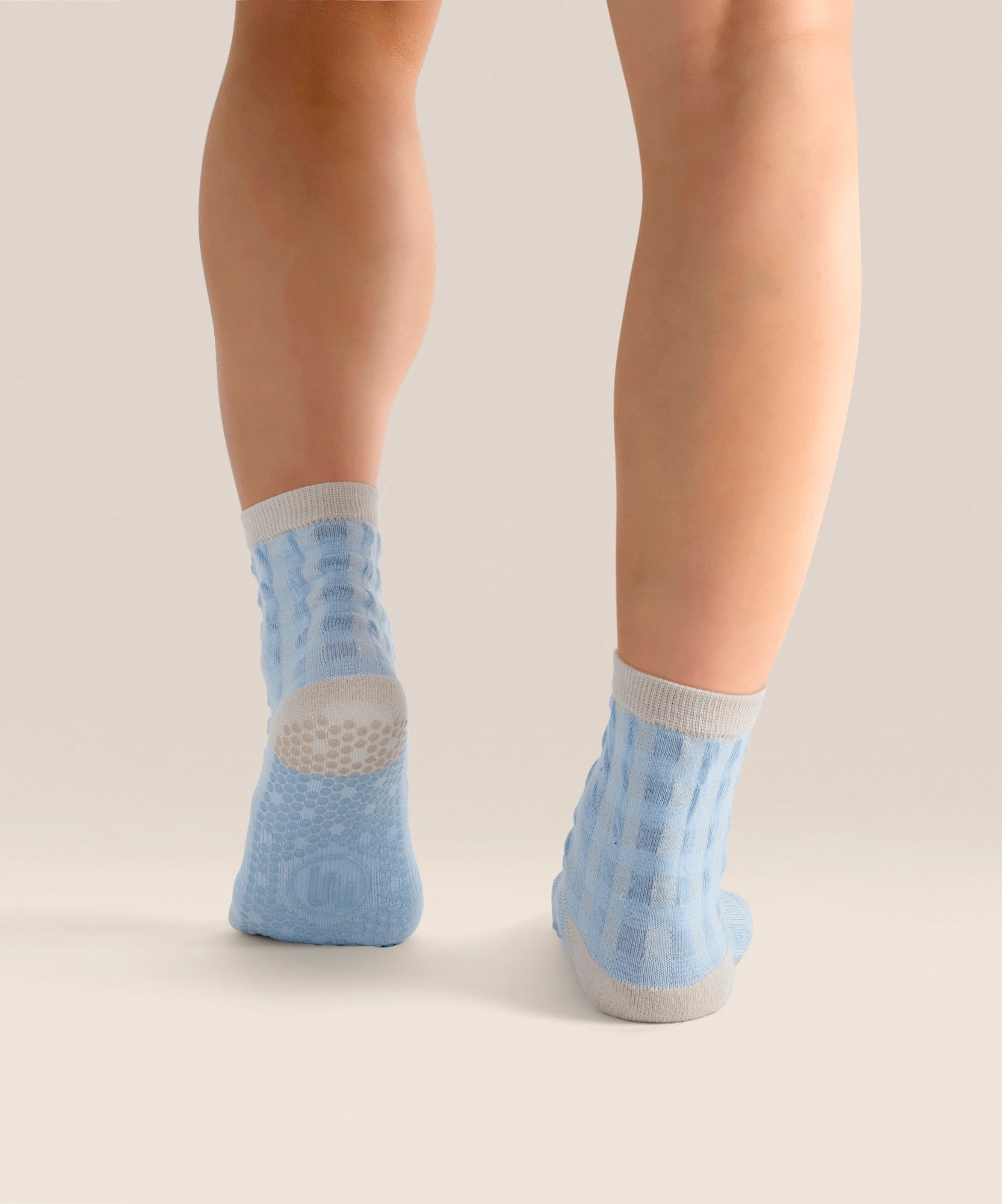 Crew Non Slip Grip Socks - Bluebelle Gingham