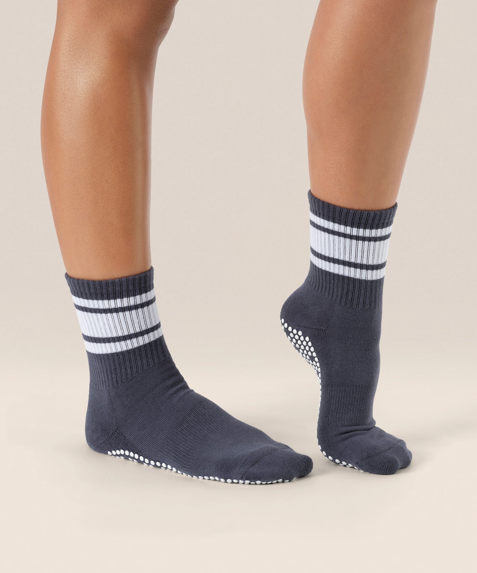 Crew Non Slip Grip Socks - French Navy Stripe