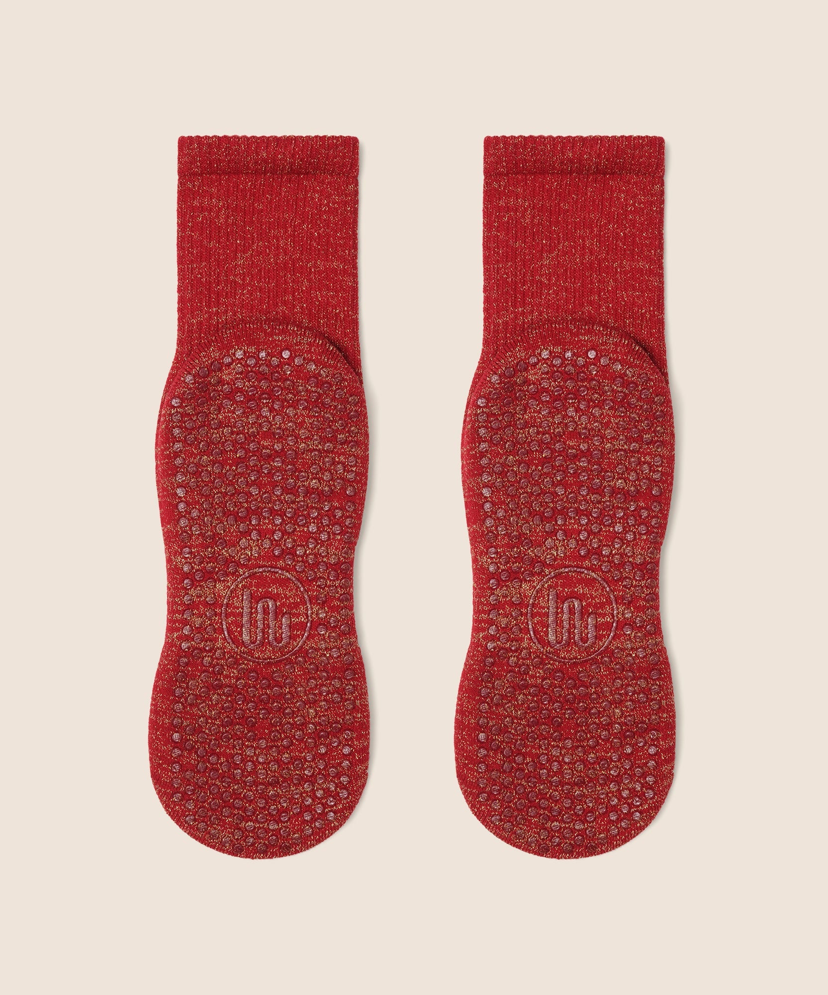 Crew Non Slip Grip Socks - Tinsel Ruby