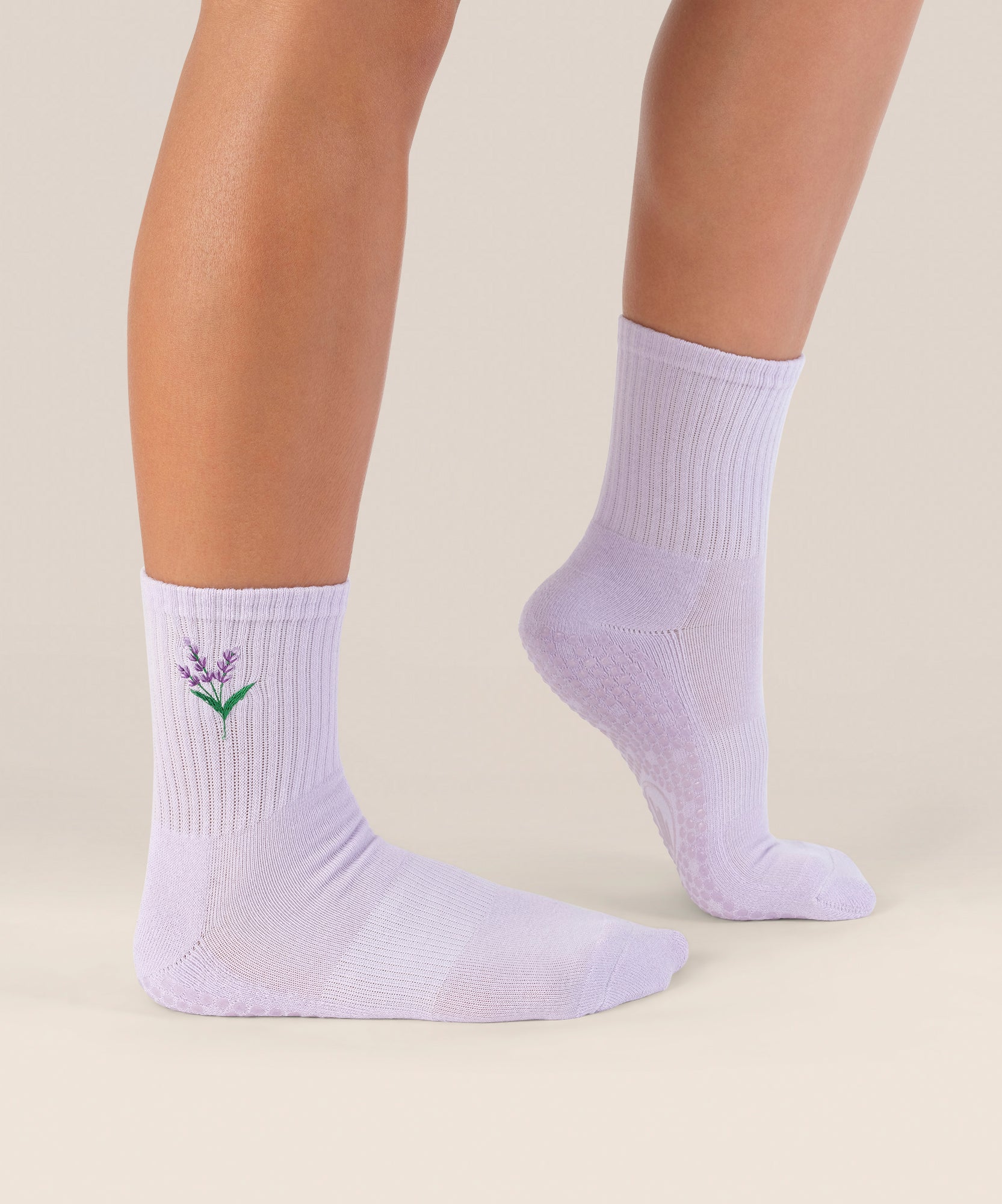 Crew Non Slip Grip Socks - Lavender Haze