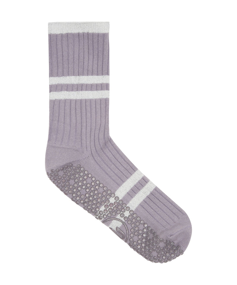 Comfortable and stylish lightweight crew non slip grip socks in purple dove