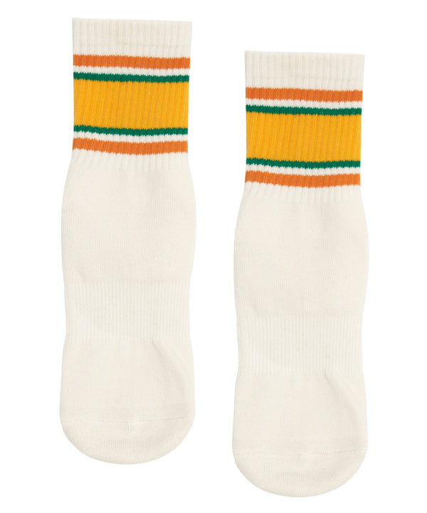 Crew Non Slip Grip Socks with Retro Courtside Design for Basketball Players