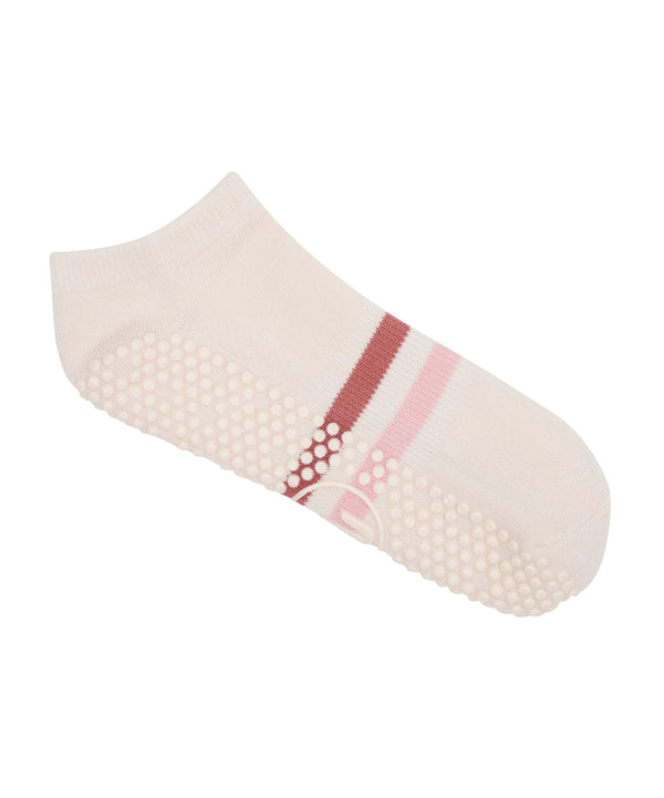 Women's non-slip low rise socks with stylish blush stripes