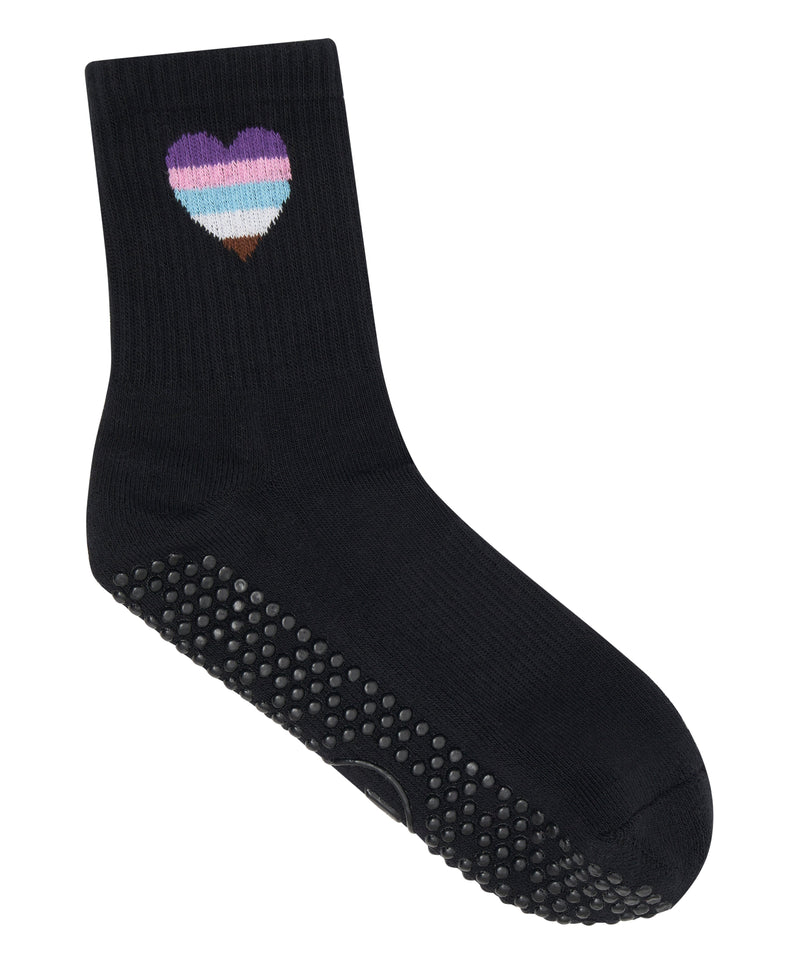 High Quality Crew Socks with Non Slip Grip in Rainbow Colors