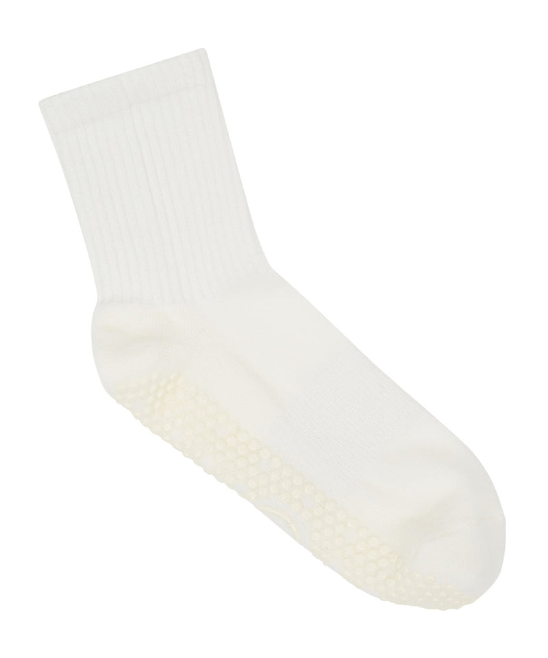 Comfortable and stylish Crew Non Slip Grip Socks in Ivory