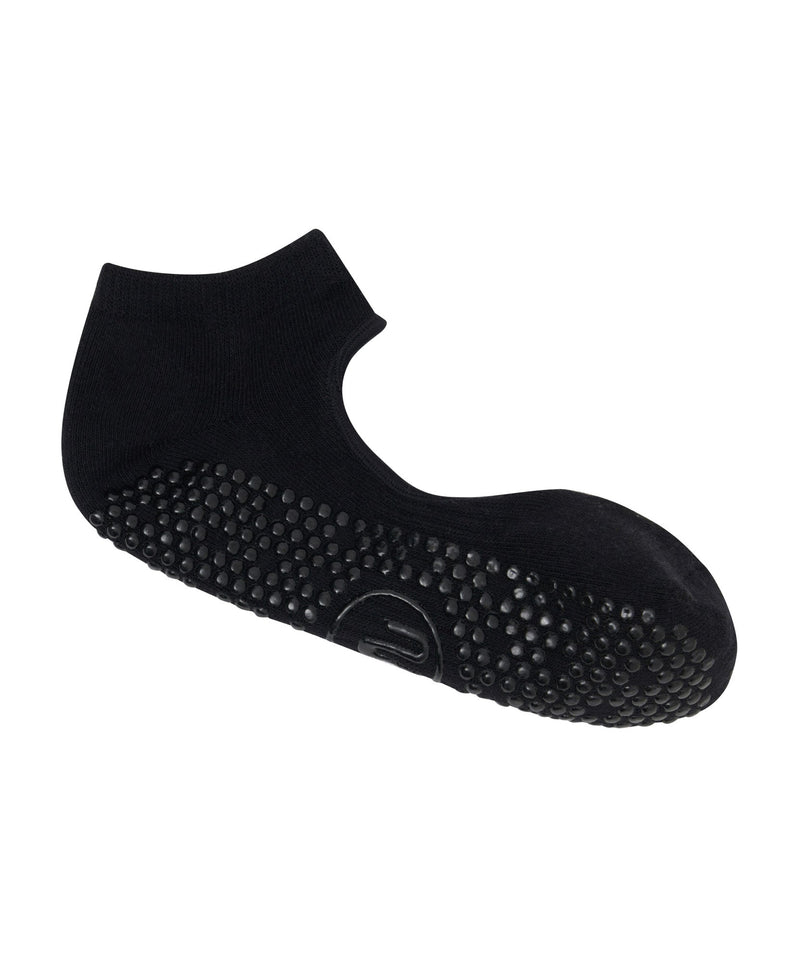 Slide On Non Slip Grip Socks in Classic Black for Extra Traction