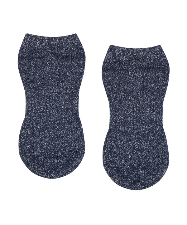 Classic Low Rise Grip Socks - Starry Sparkle in black with silver stars