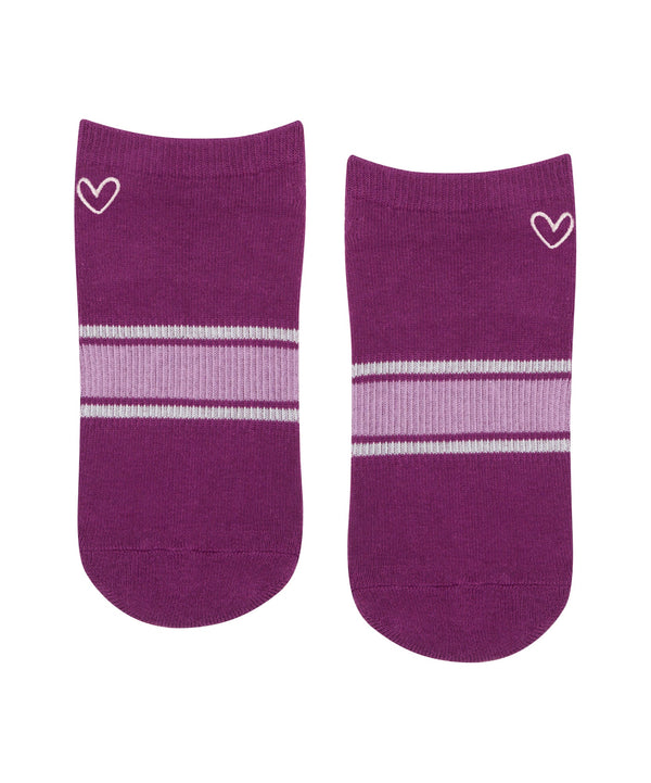 Classic Low Rise Grip Socks - Dahlia Stripes