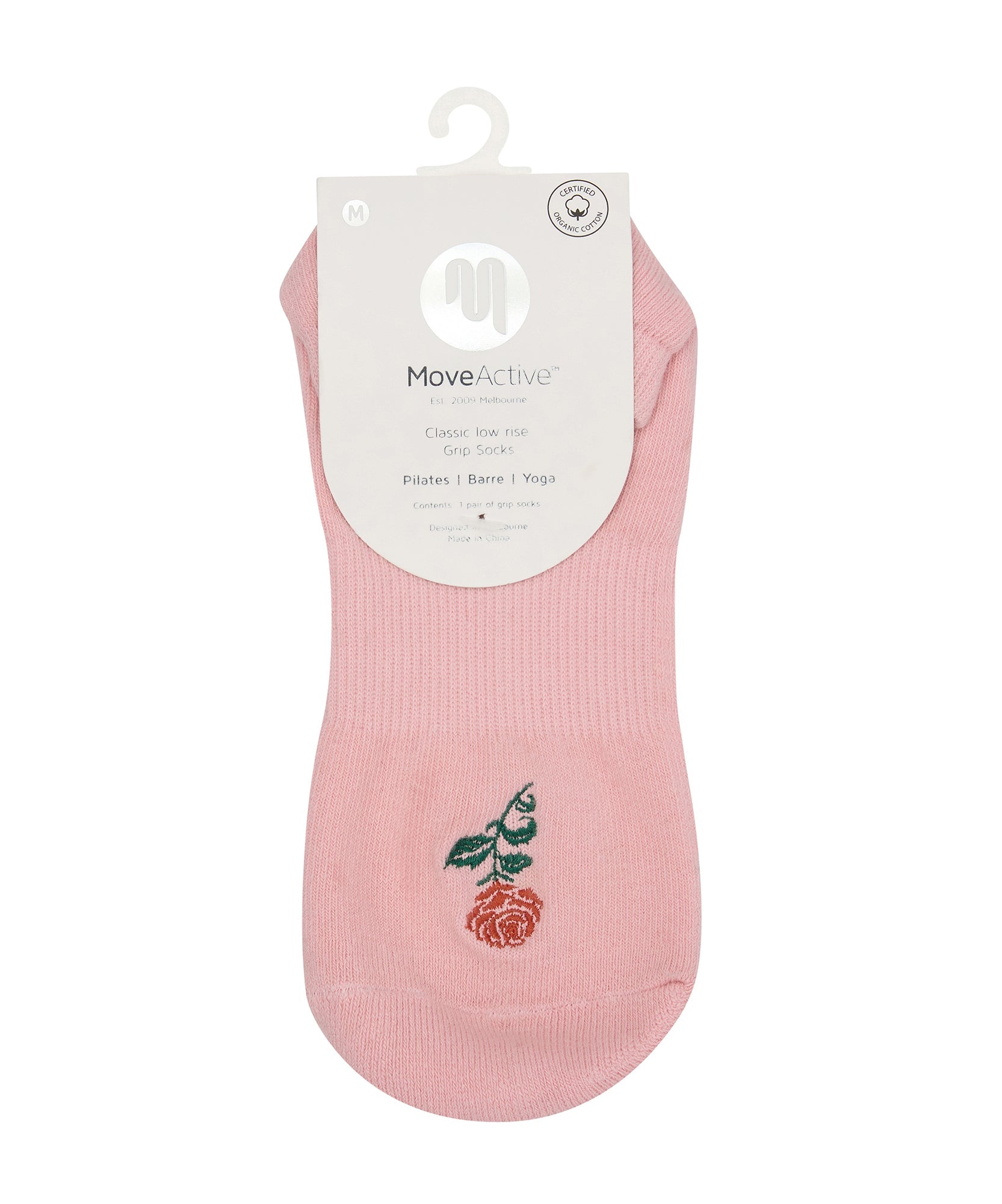 Classic Low Rise Grip Socks - Vintage Rose.