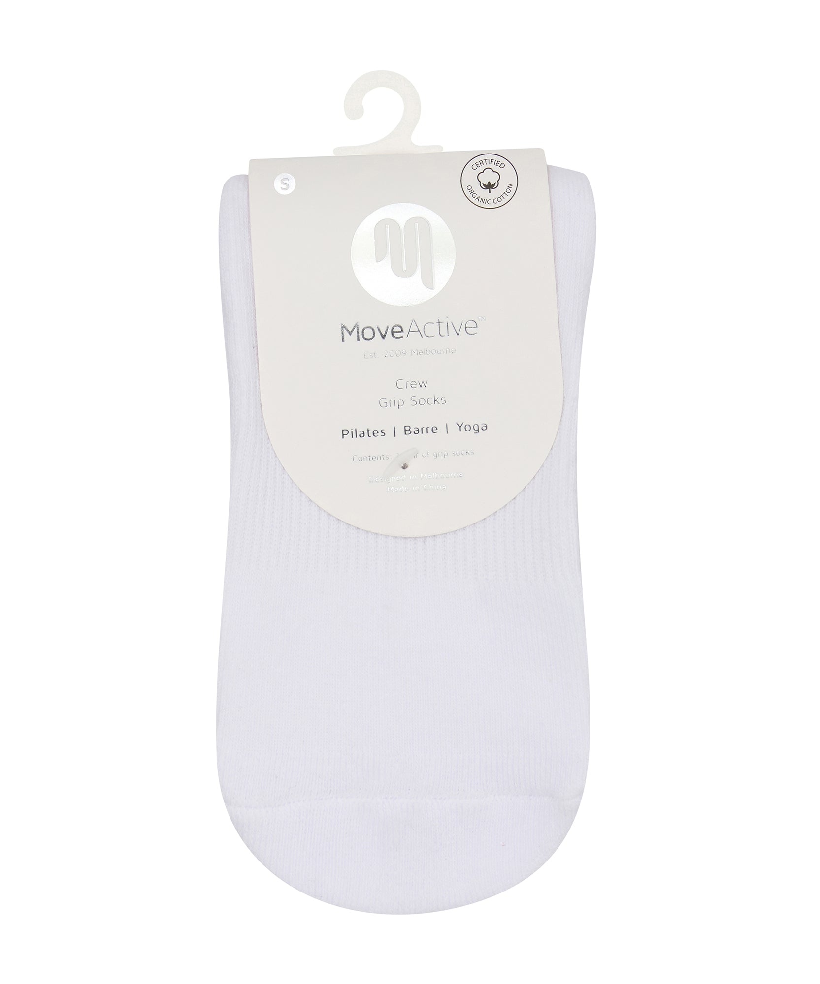 Crew Non Slip Grip Socks - Vintage Rose White.