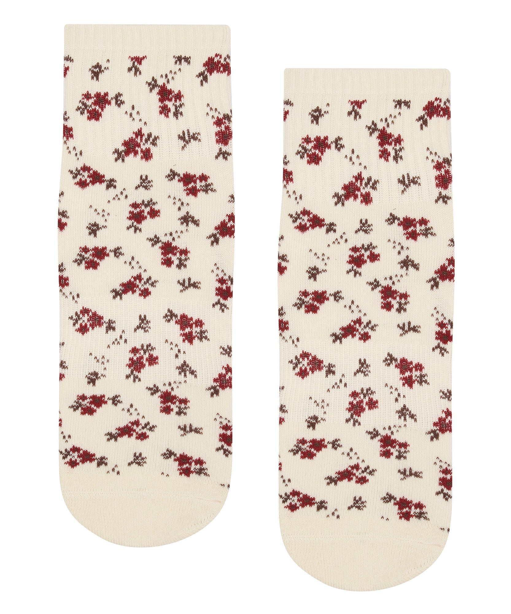 Quarter Crew Non Slip Grip Socks - Ditsy Floral.