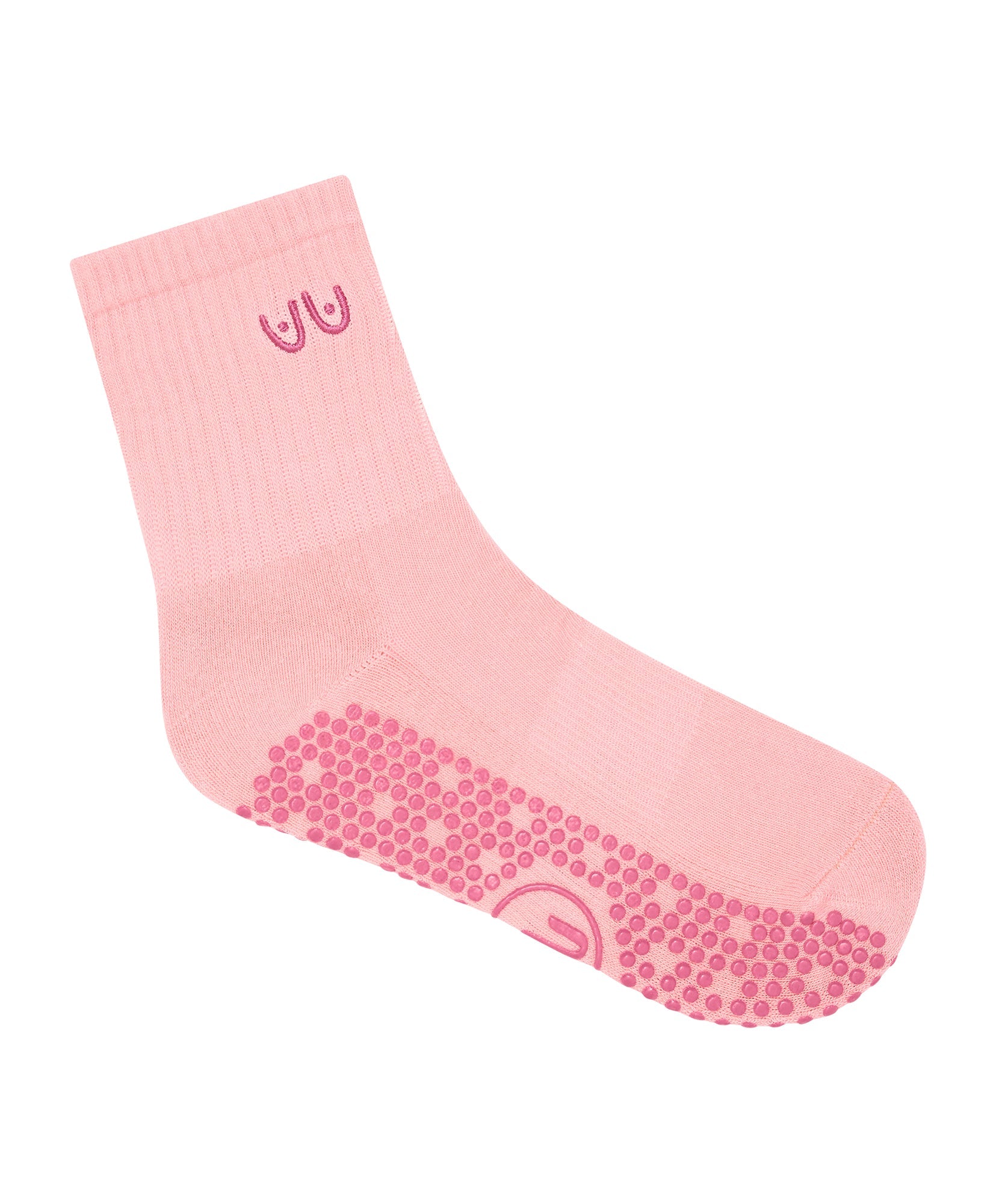 Crew Non Slip Grip Socks - Think Pink