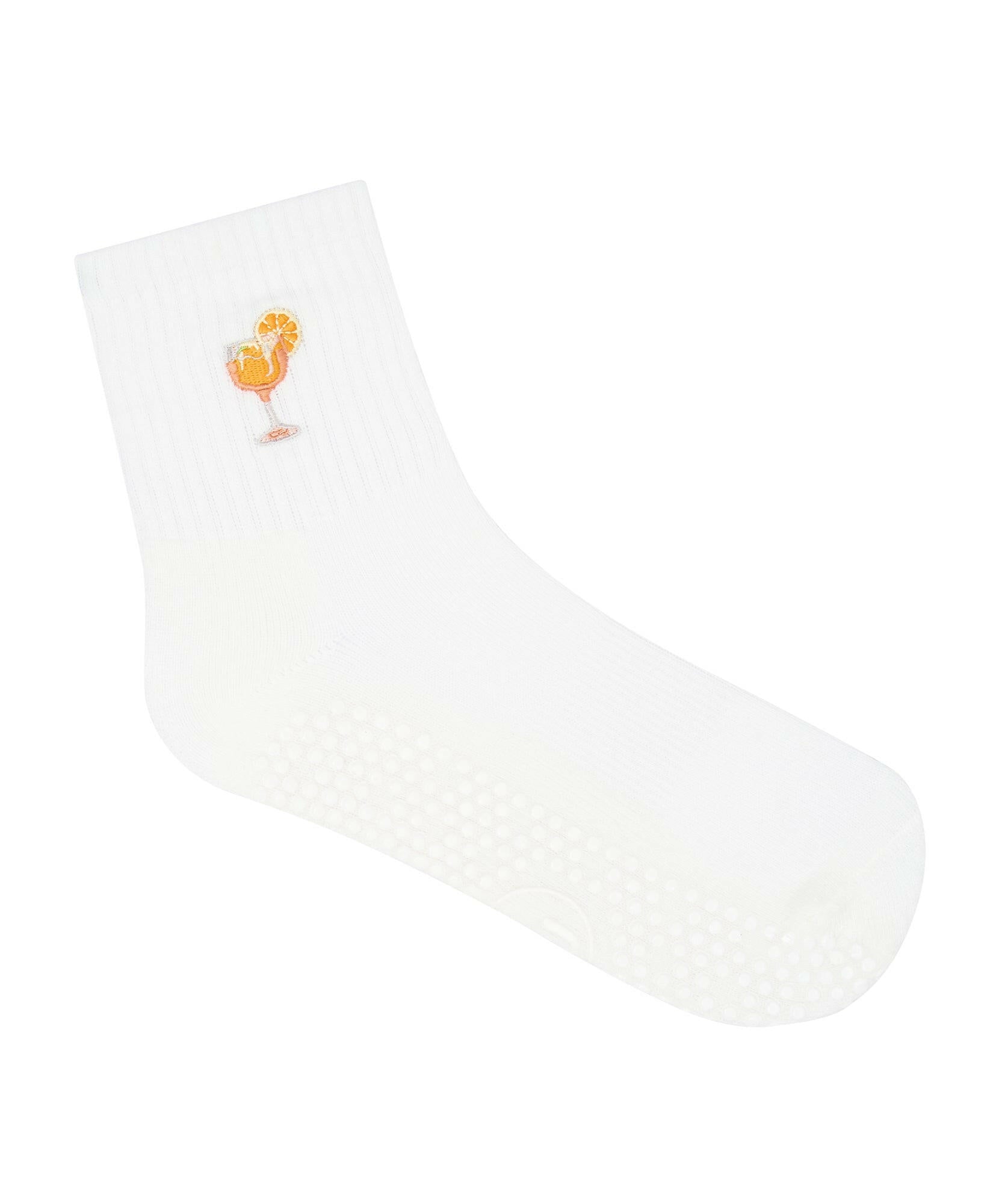 Crew Non Slip Grip Socks - Ivory Aperitivo Hour