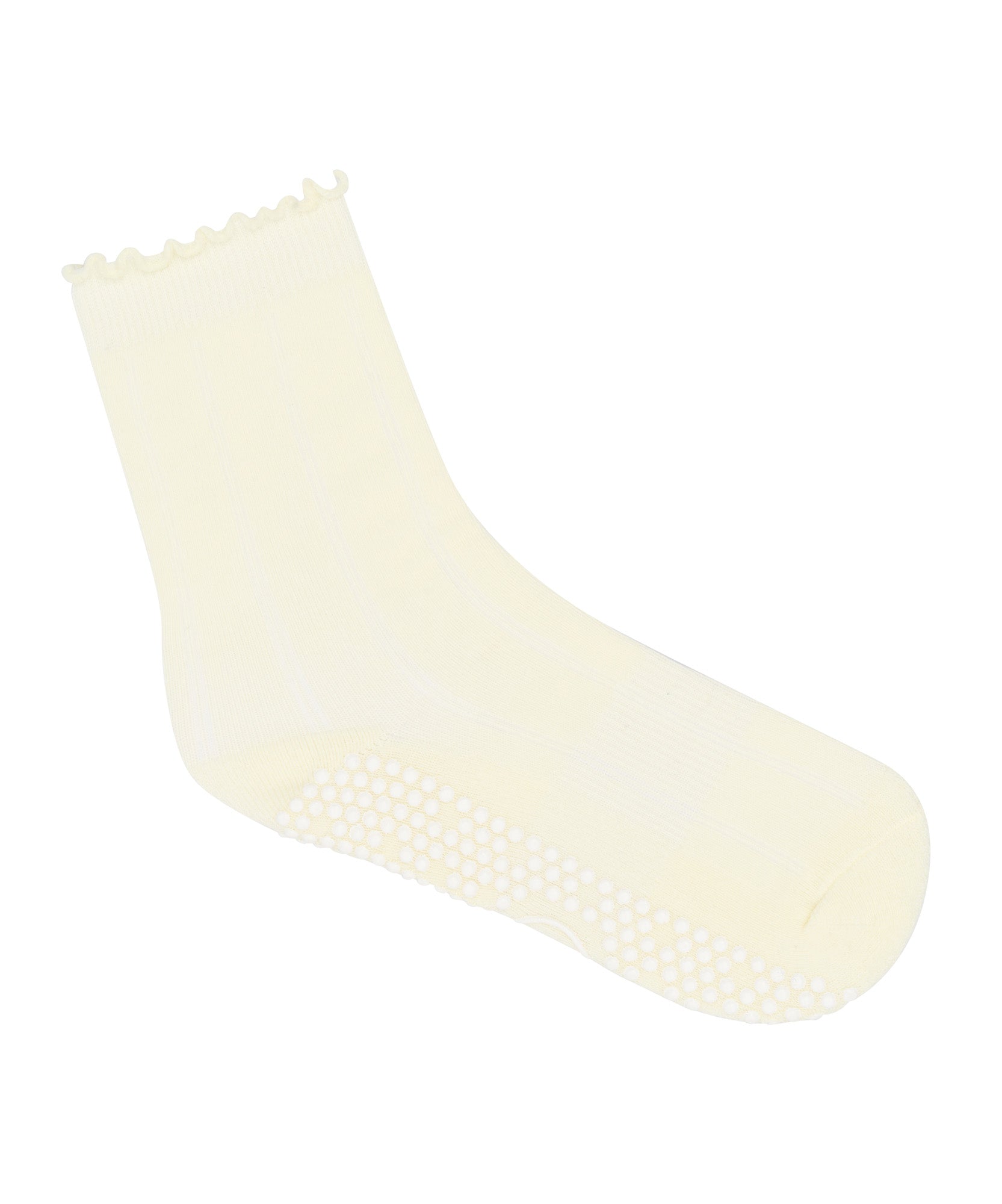 Crew Non Slip Grip Socks - Buttercream Frill