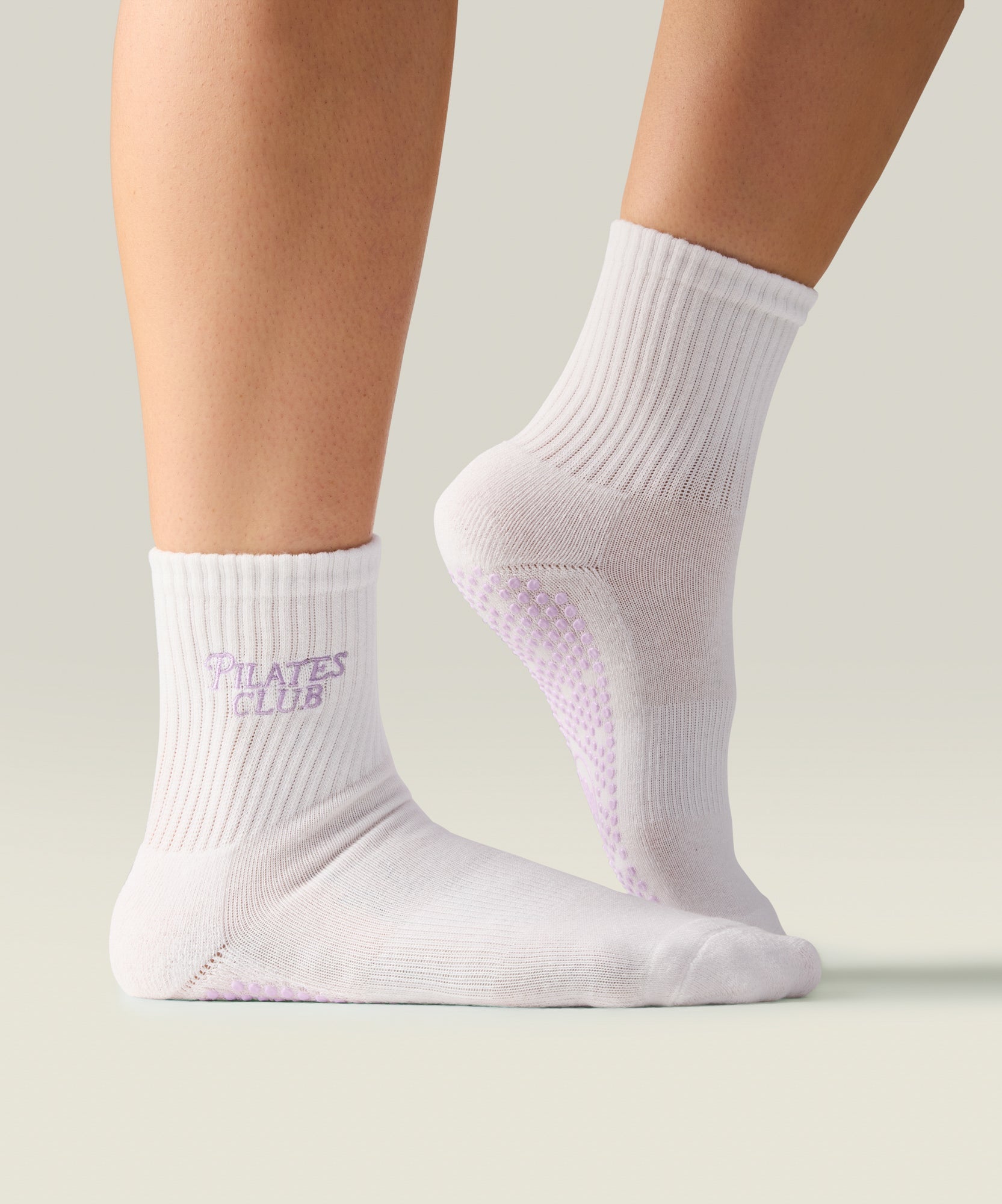 Crew Grip Socks - Pilates Club Ivory