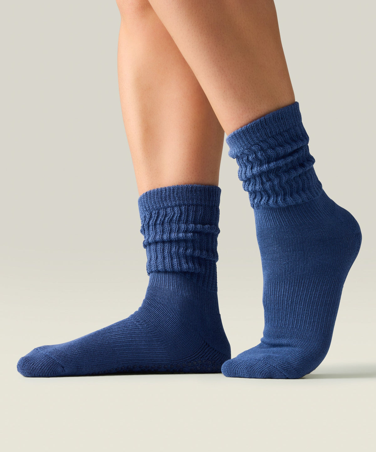 Scrunch Grip Socks - Denim Blue