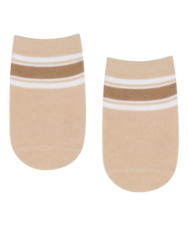 Baby Non Slip Grip Socks - Beige Stripes