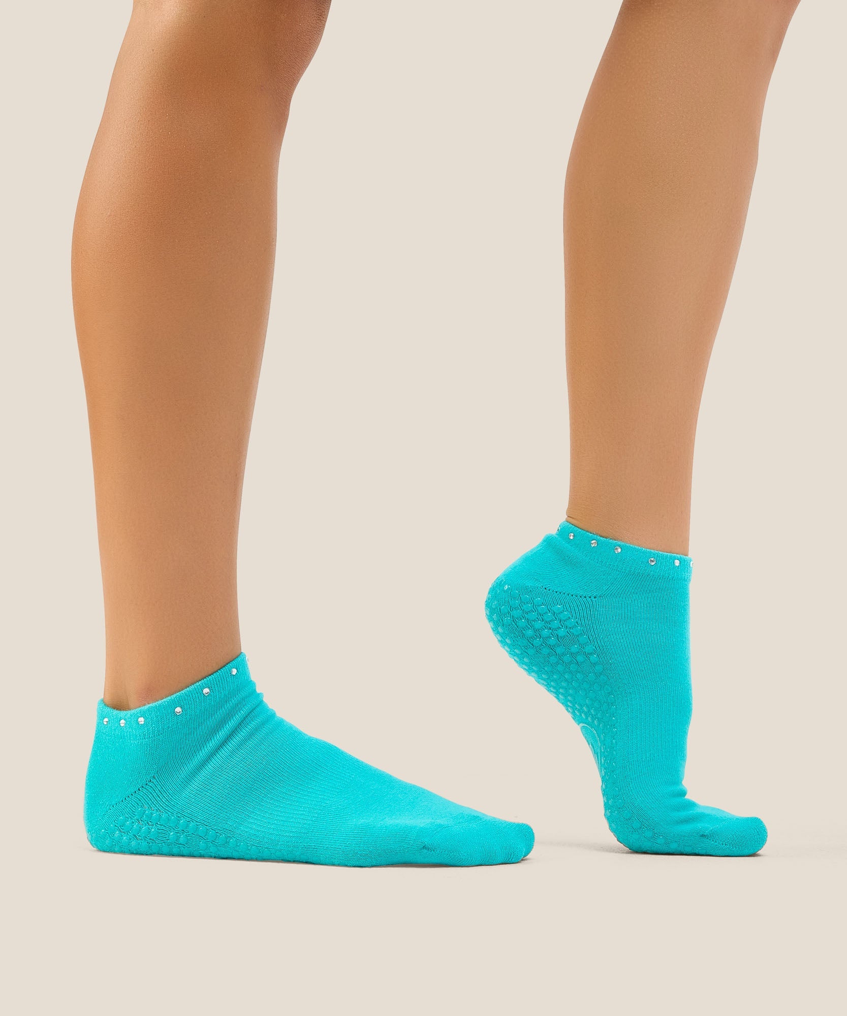 Low Rise Grip Socks - Gem Aqua