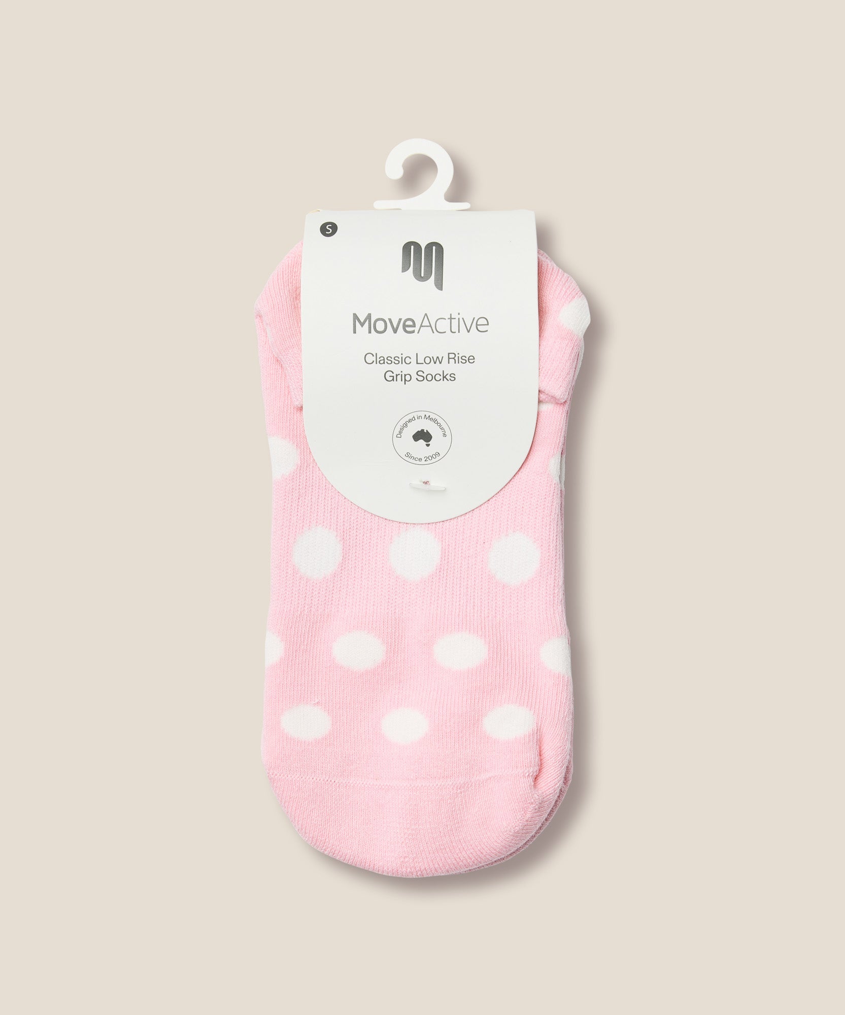 Low Rise Grip Socks - Polka Dot Pink