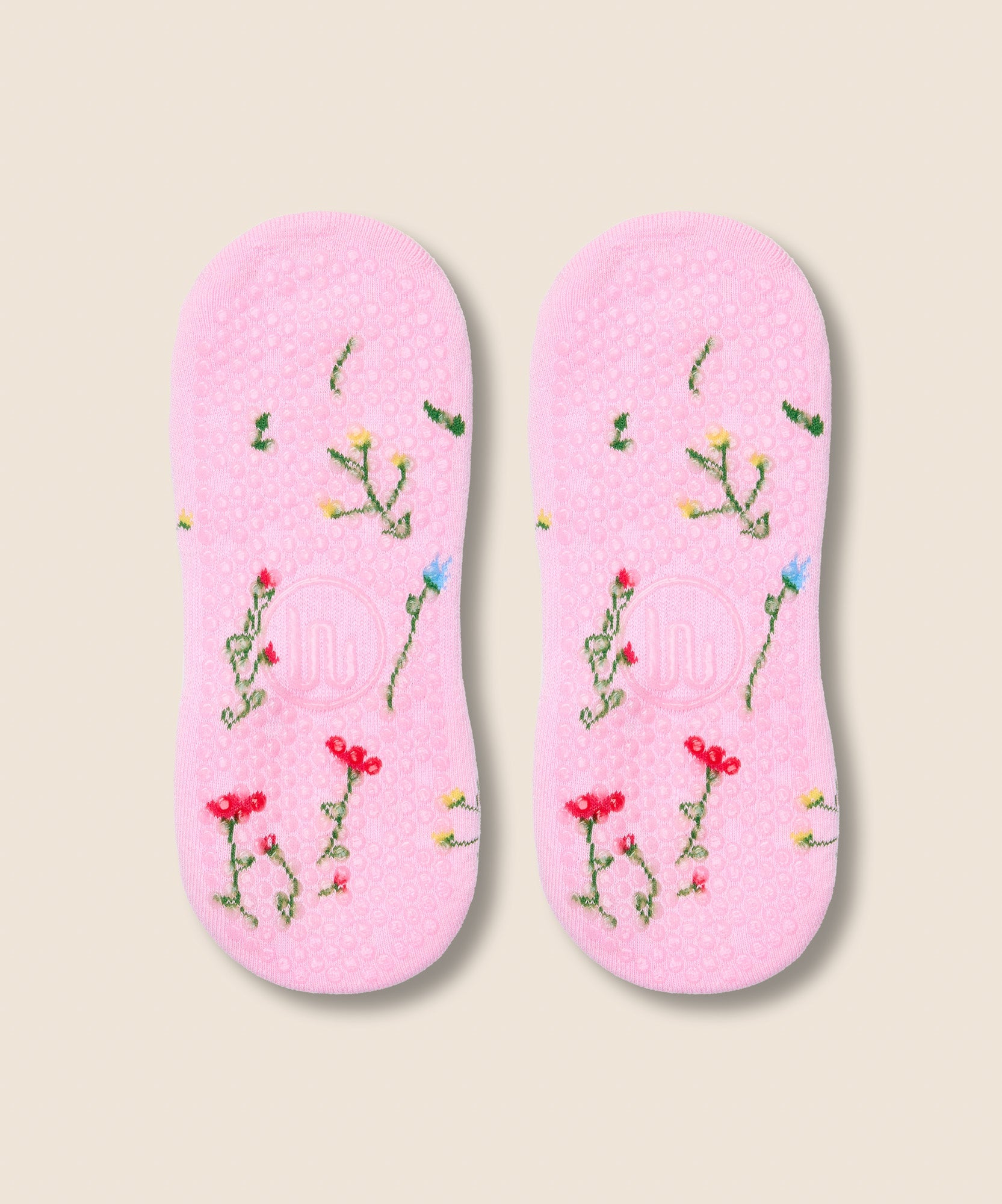 Low Rise Grip Socks - Wildflower Pink