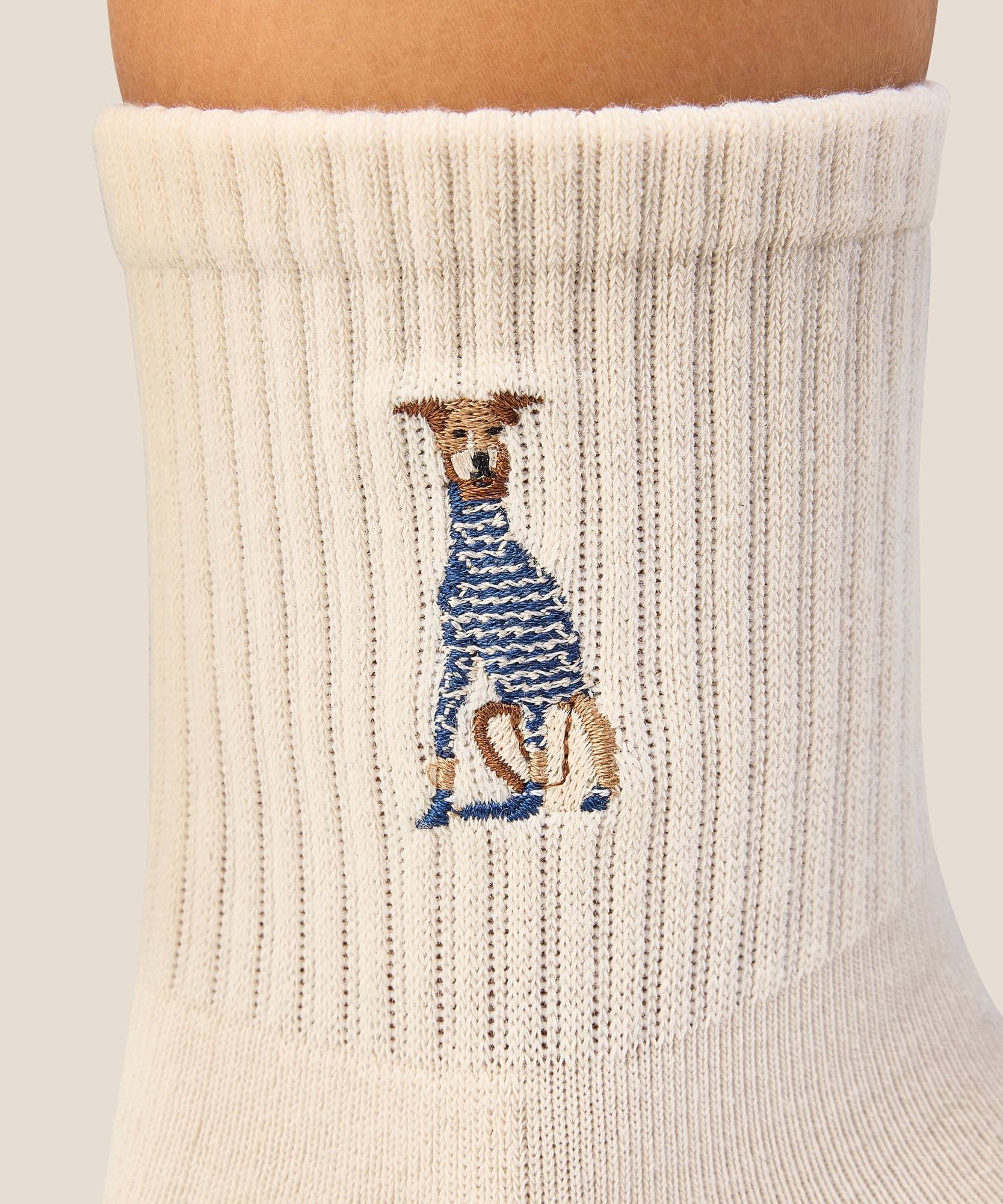 Crew Grip Socks - Greyhound Oat