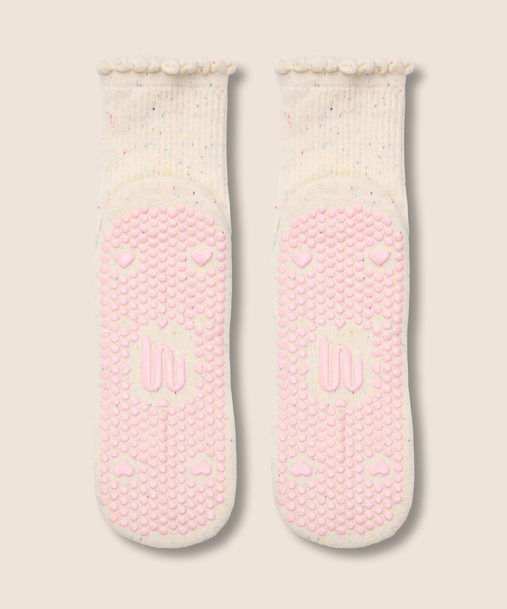 Crew Non Slip Grip Socks - Love Confetti