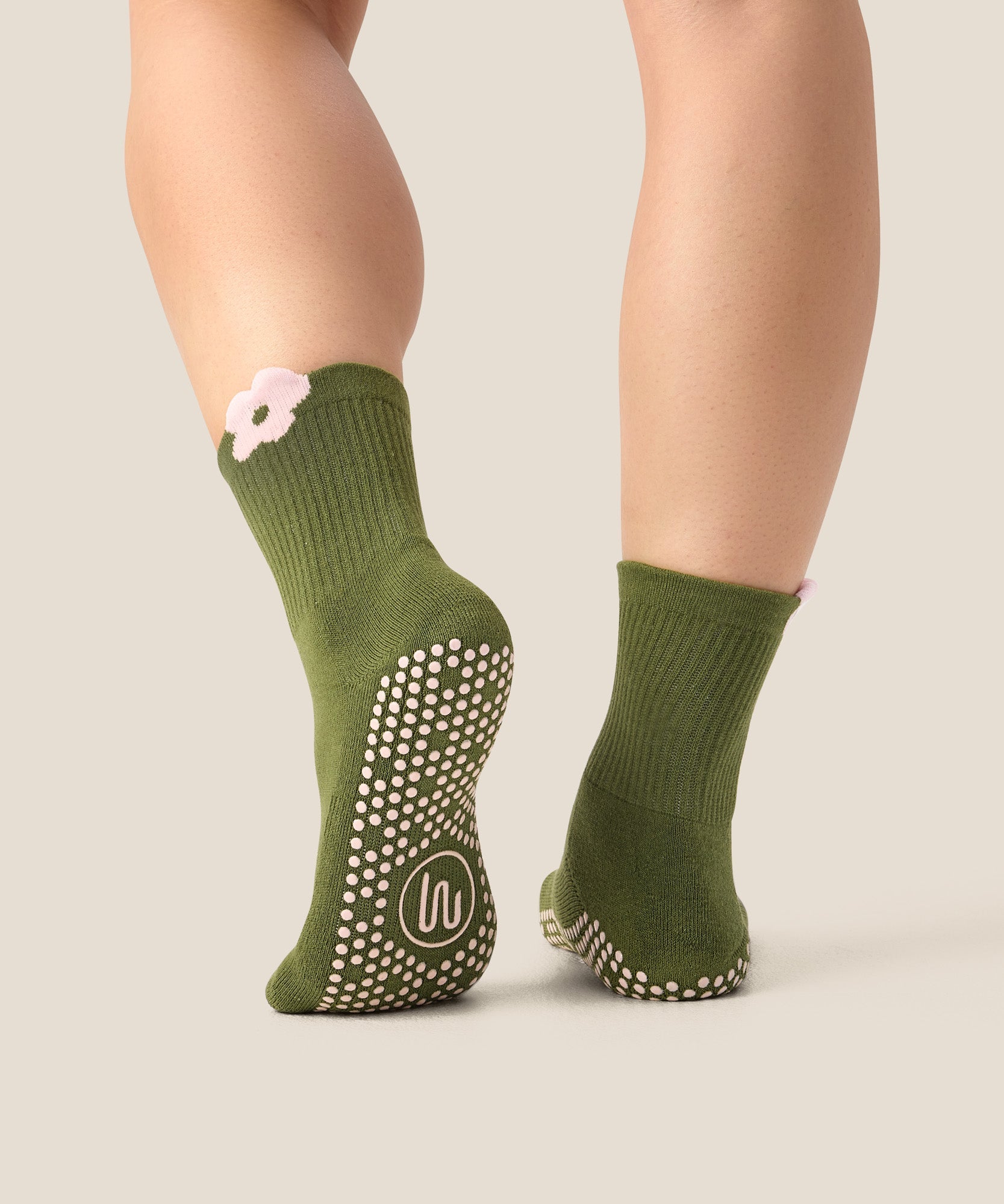 Crew Grip Socks - Flower Patch Pine
