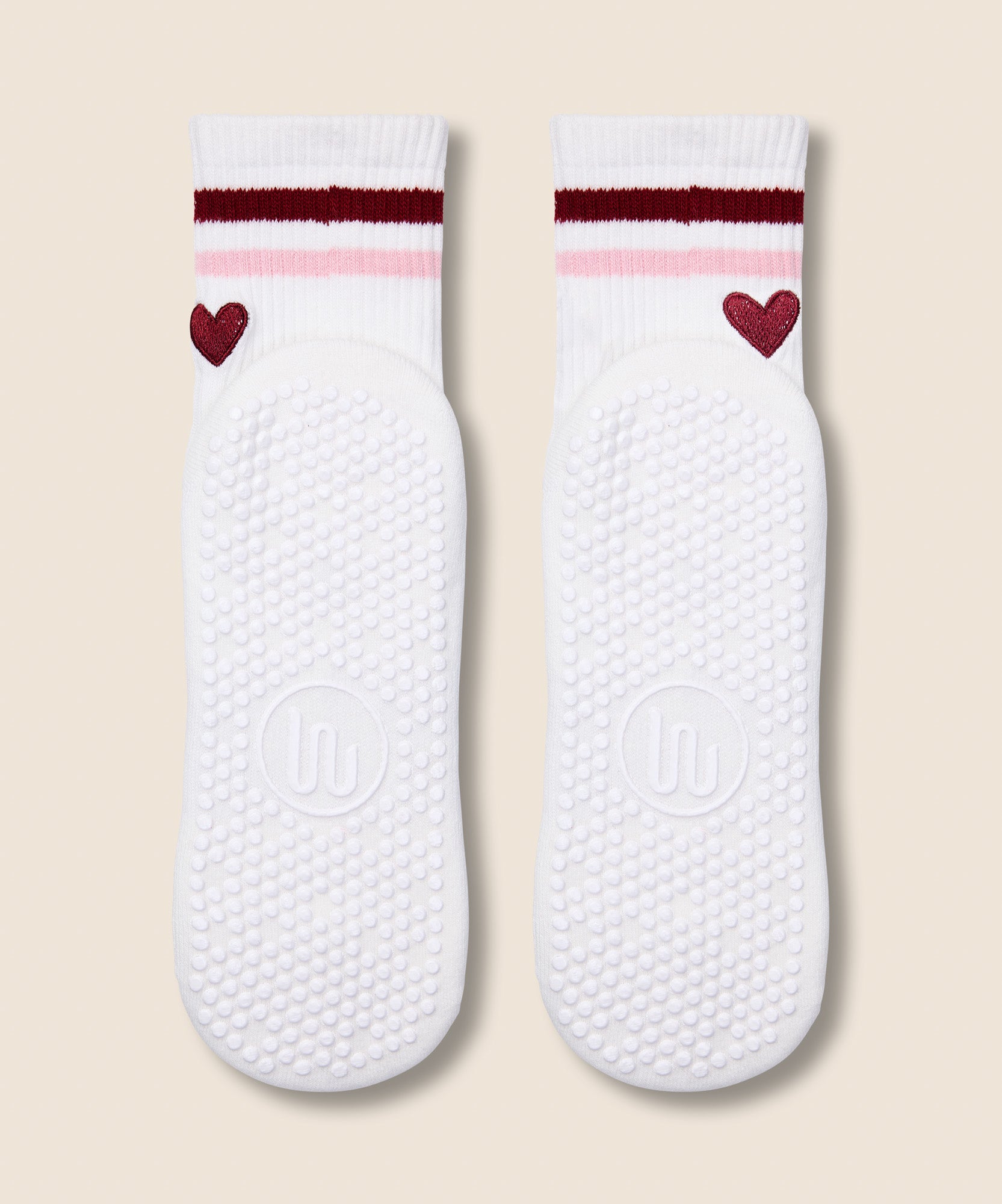 Crew Non Slip Grip Socks - Sweet Stripe Love