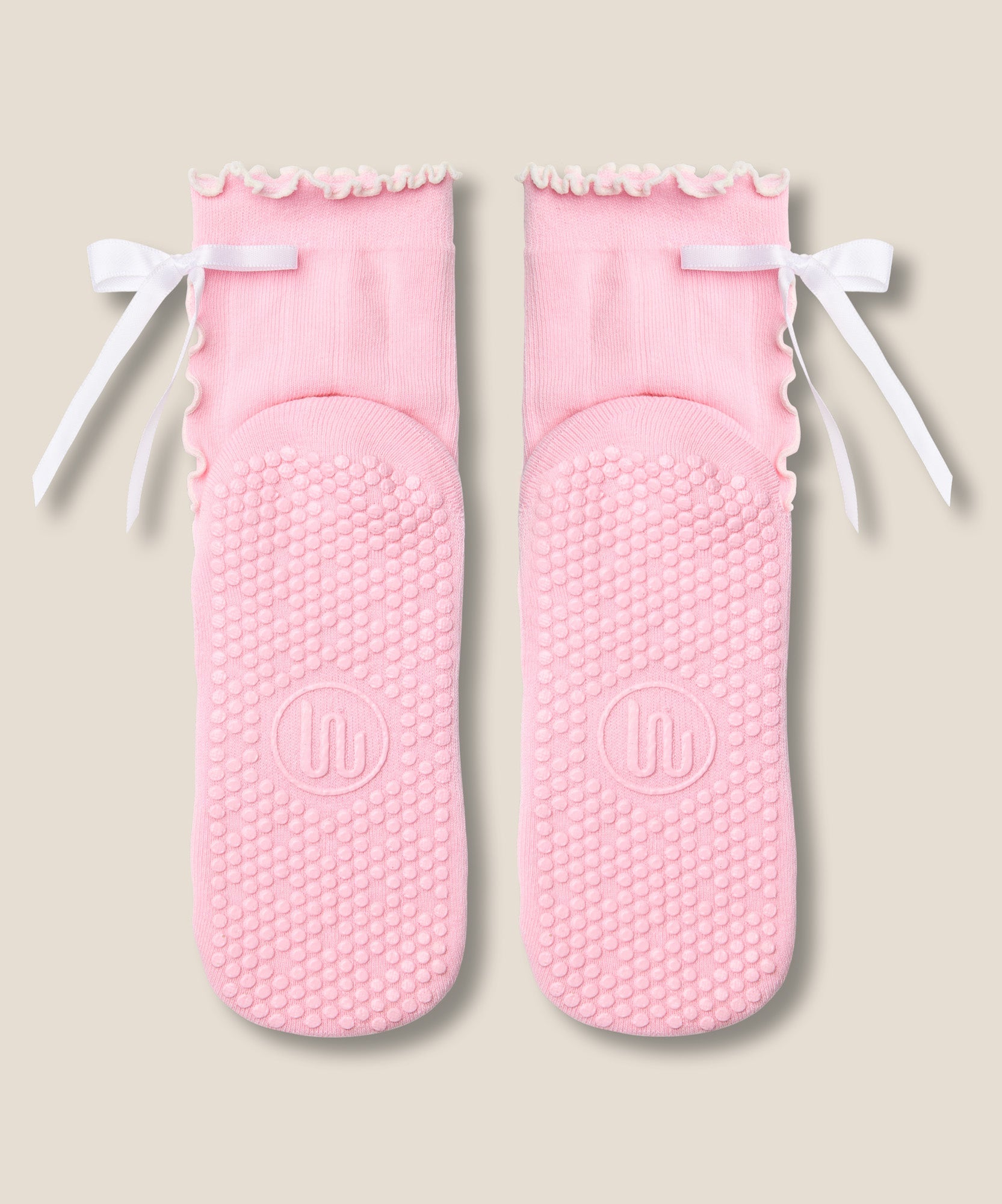 Crew Grip Socks - Sweet Bow Pink