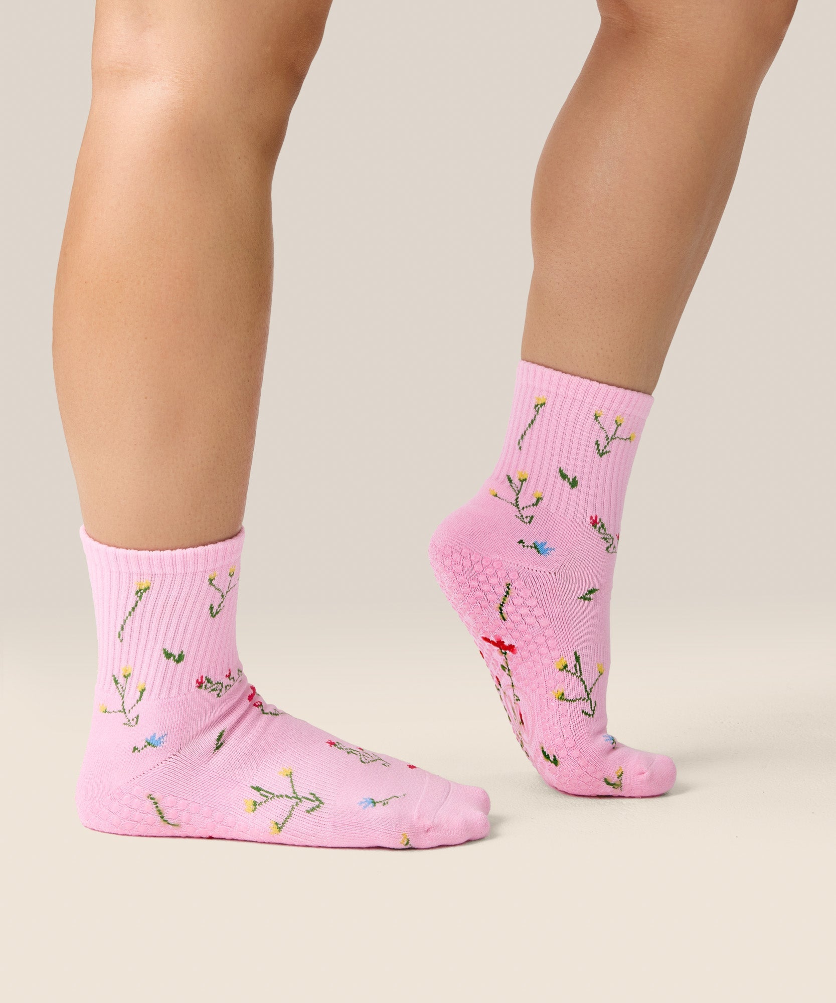 Crew Grip Socks - Wildflower Pink