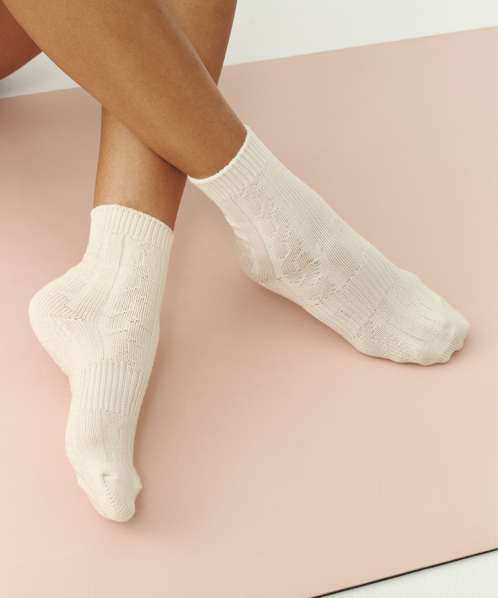 Crew Grip Socks - Cable-Knit Oat