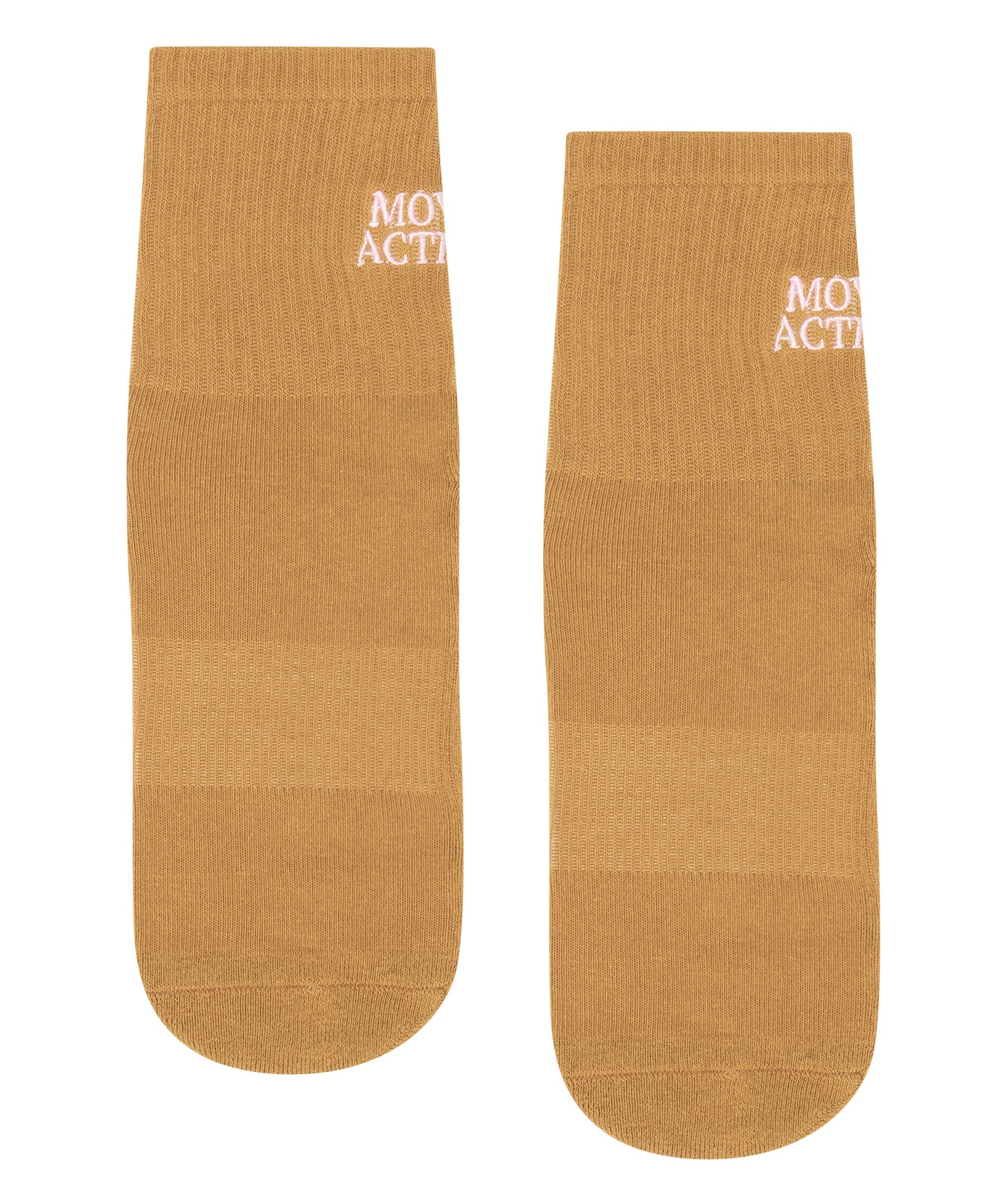 Crew Non Slip Grip Socks - Signature Camel