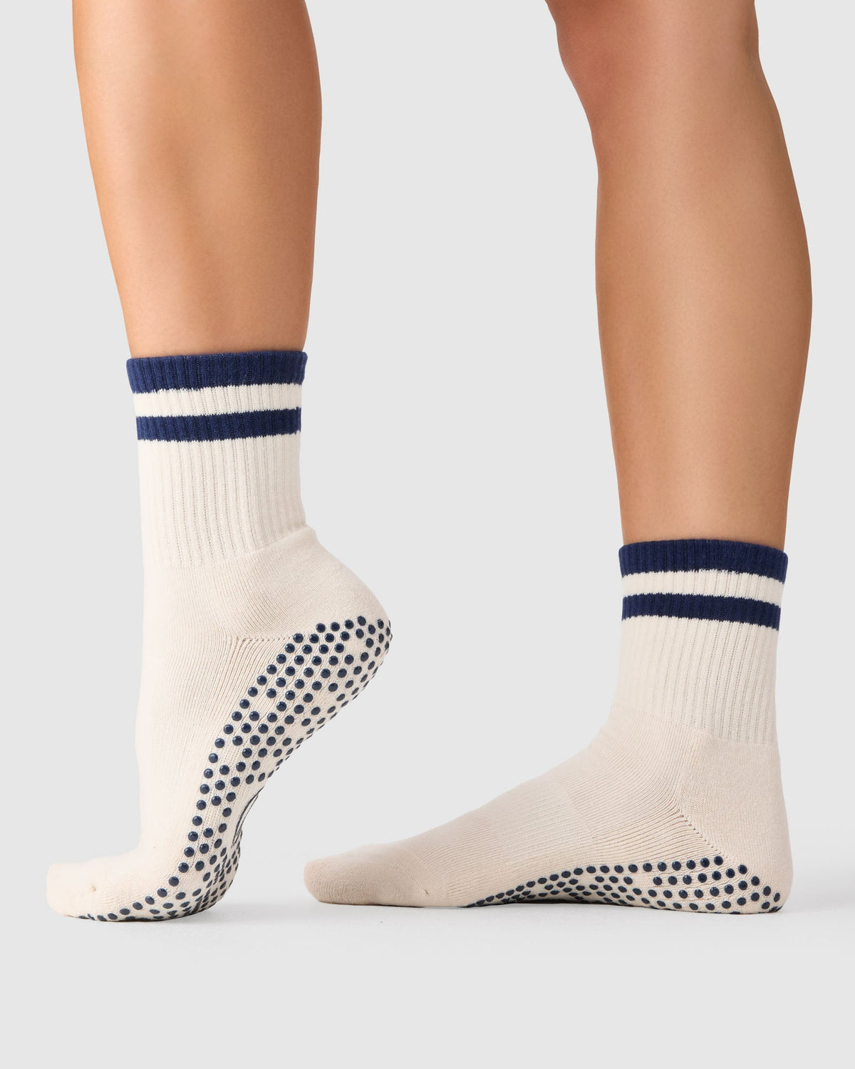 Crew Grip Socks - Retro Stripe Oat & Ink