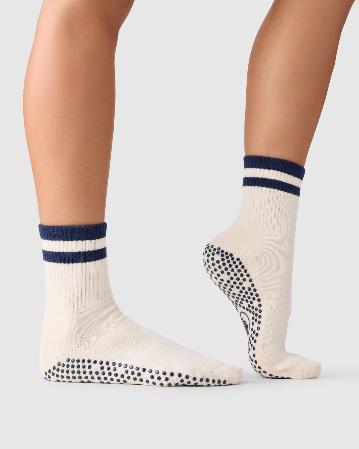 Crew Grip Socks - Retro Stripe Oat & Ink