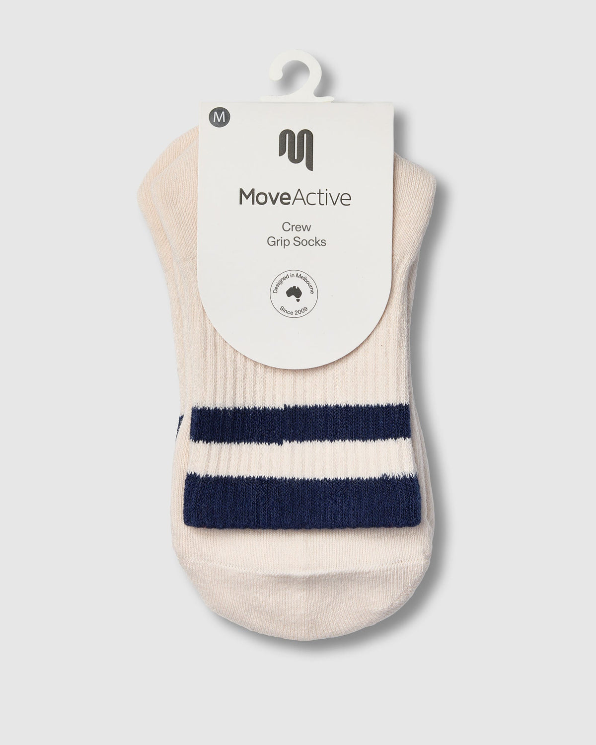 Crew Grip Socks - Retro Stripe Oat & Ink