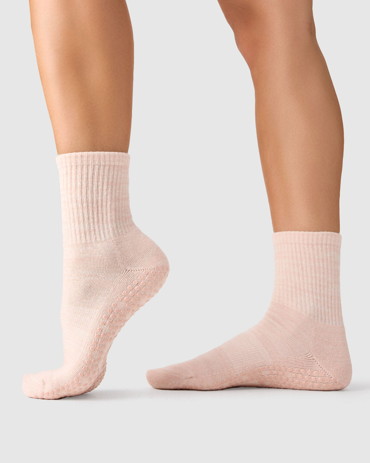 Crew Grip Socks - Soft Pink Marle