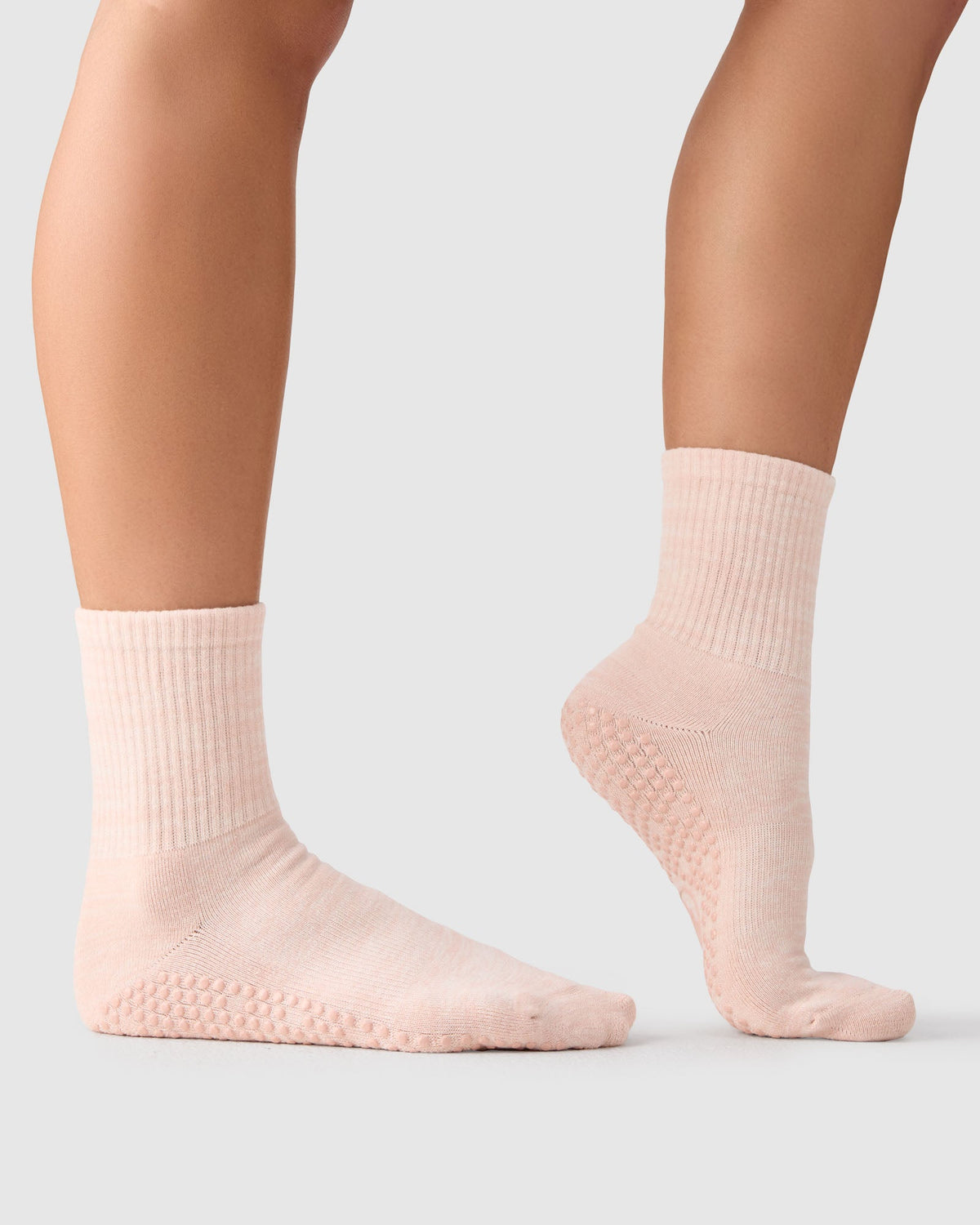 Crew Grip Socks - Soft Pink Marle