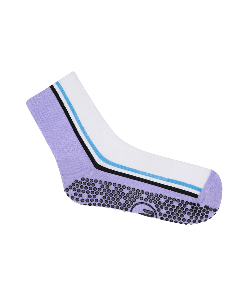 Crew Non Slip Grip Socks - Fluid White & Purple