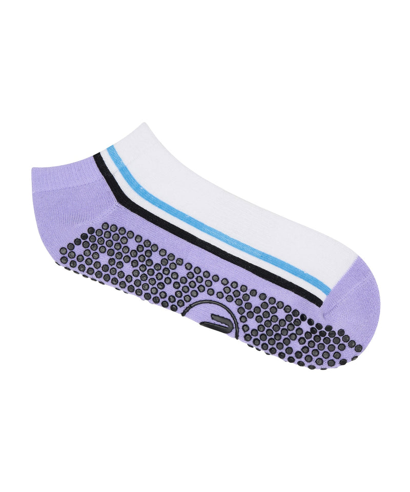 Classic Low Rise Grip Socks - Fluid White & Purple