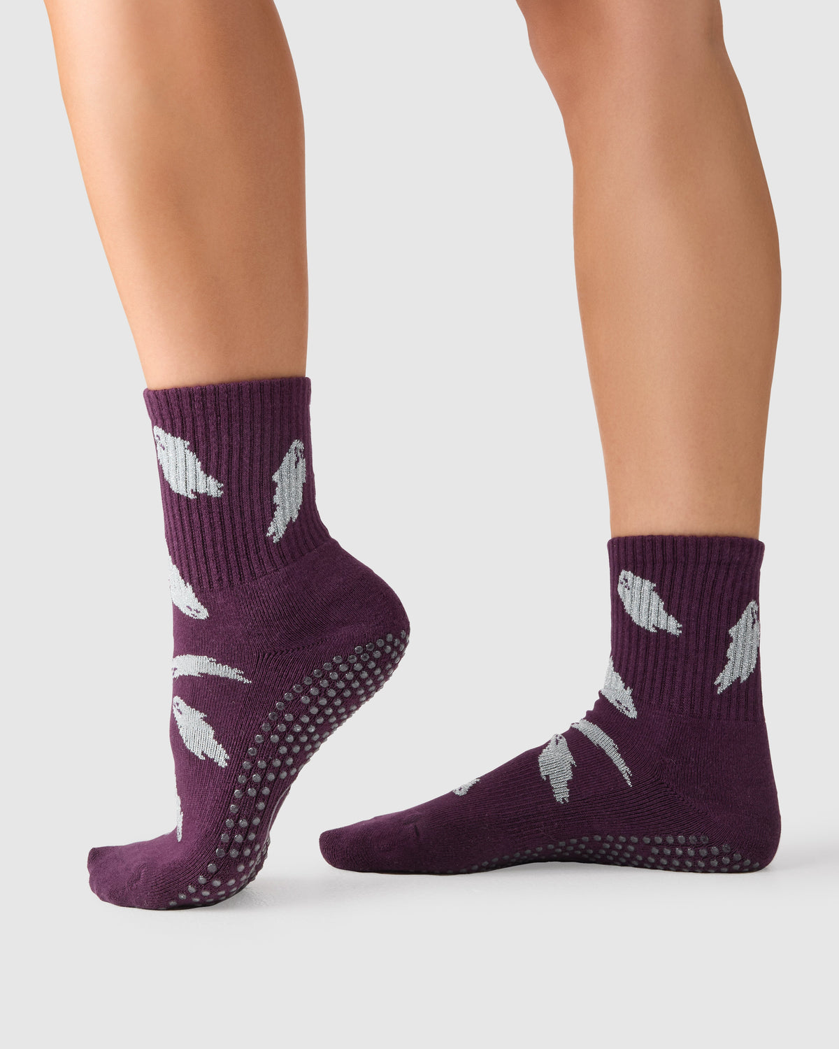 Crew Grip Socks - Glitter Ghost Plum
